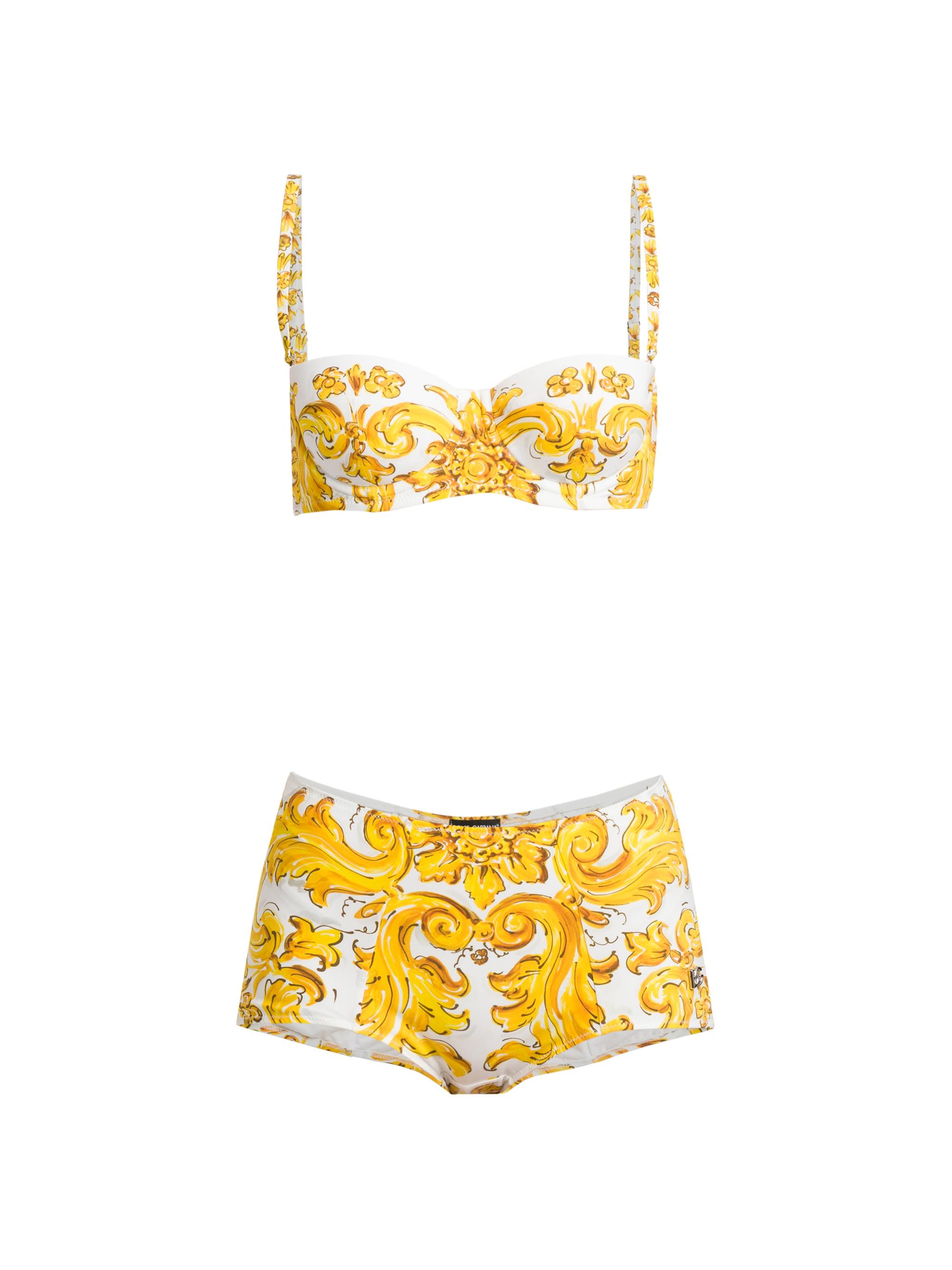 Dolce & Gabbana Women's Baroque Mid-Rise 2-Piece Bikini Set - Maiolica Giallo