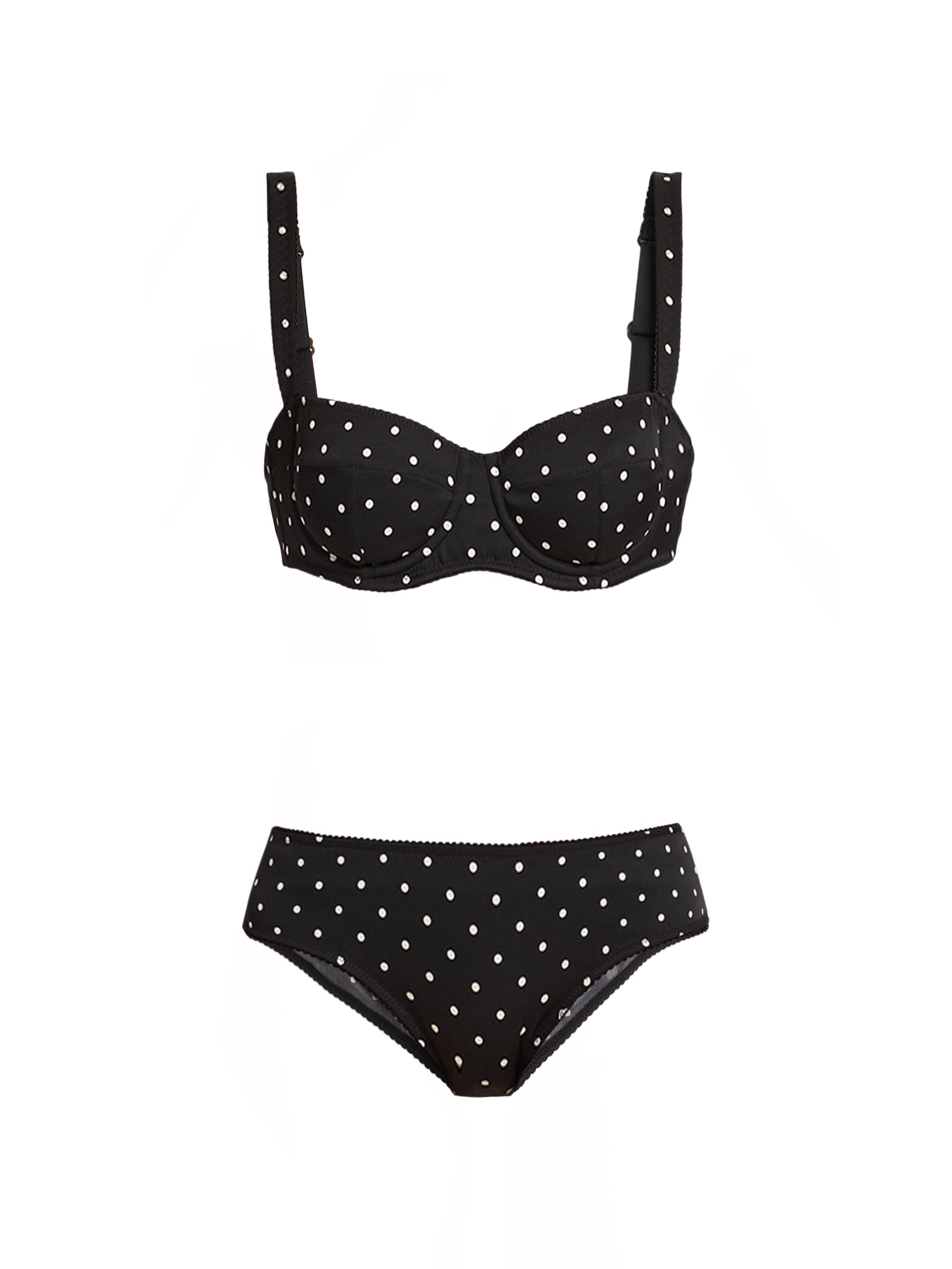 Dolce & Gabbana Women's Polka-Dot Underwire 2-Piece Bikini Set - Pois Bianco Nero