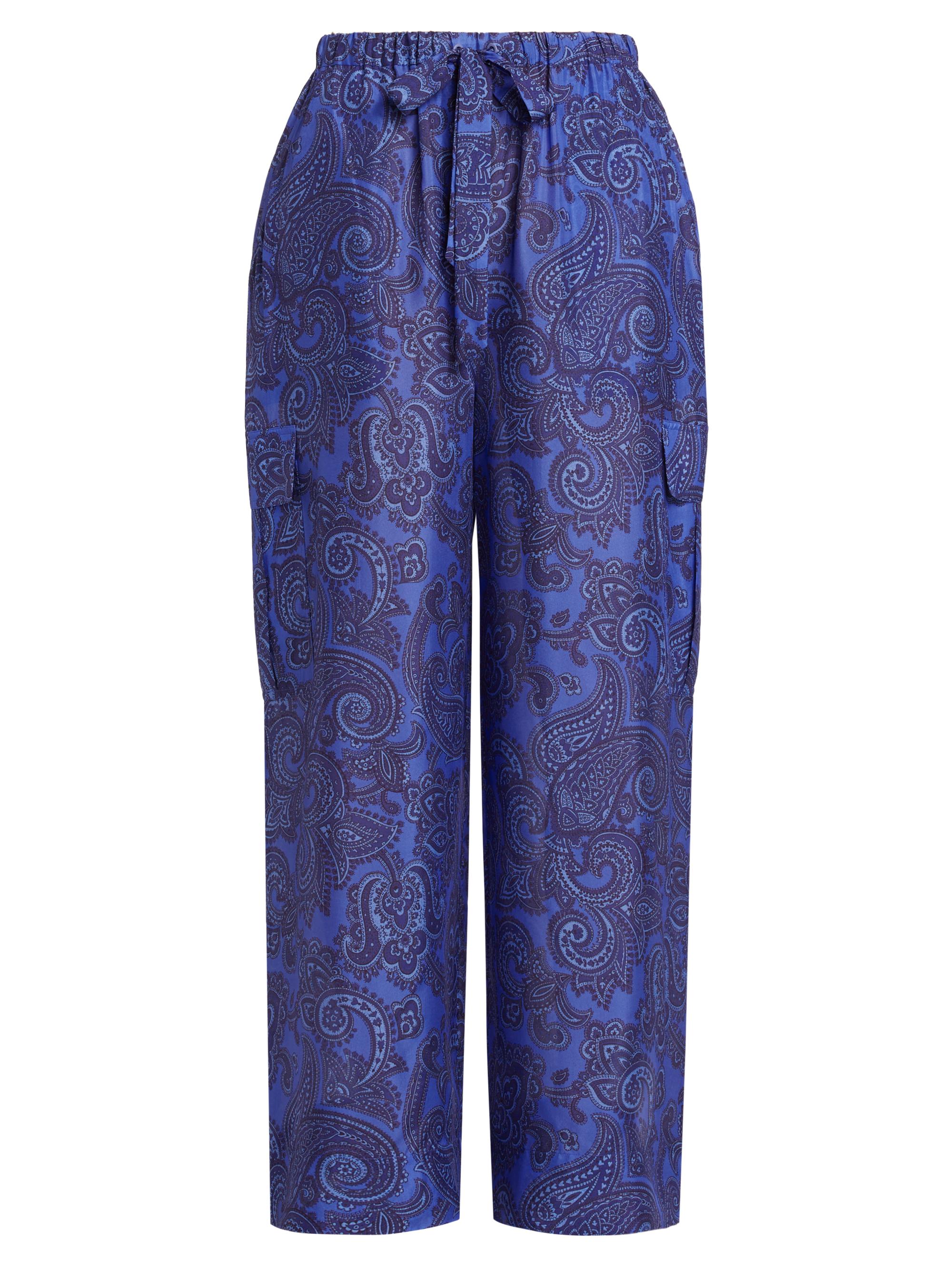 Zimmermann Women's Ottie Relaxed Silk Paisley Pants - Blue Paisley