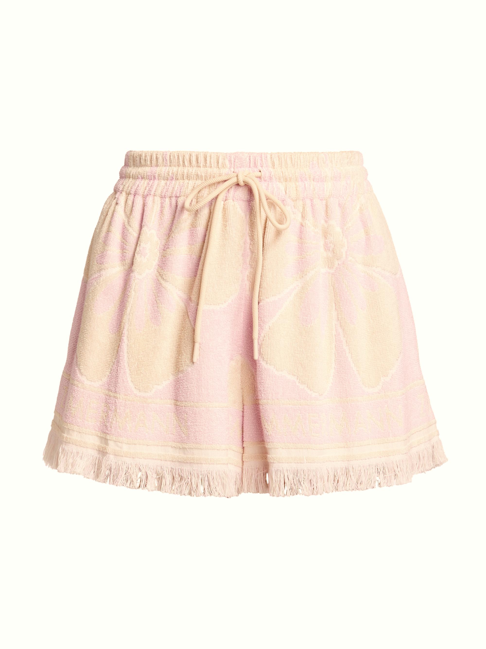 Zimmermann Women's Pop Terry Floral Shorts - Pink Cream