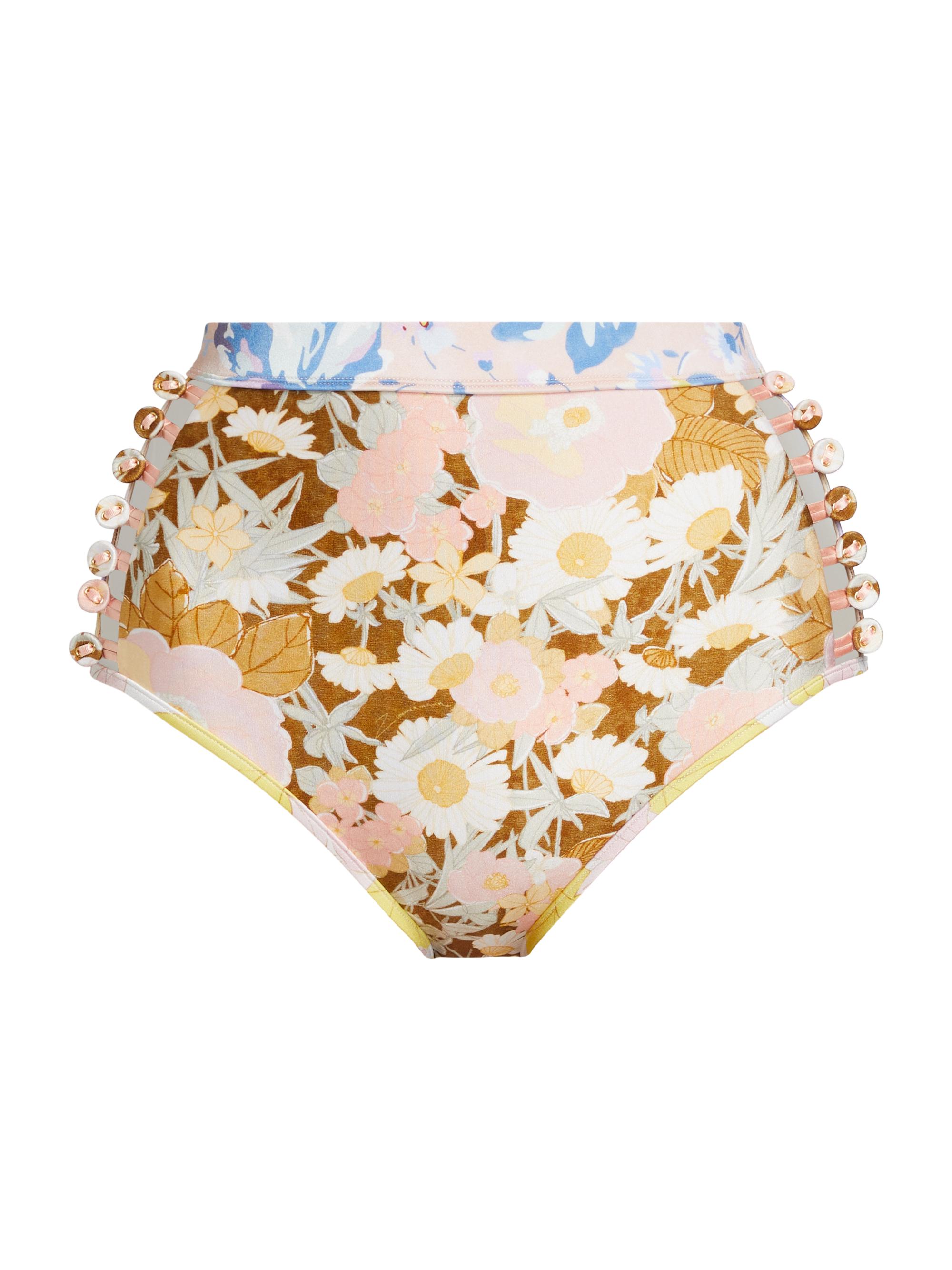 Zimmermann Women's Pop Button High-Waisted Bikini Bottoms - Spliced