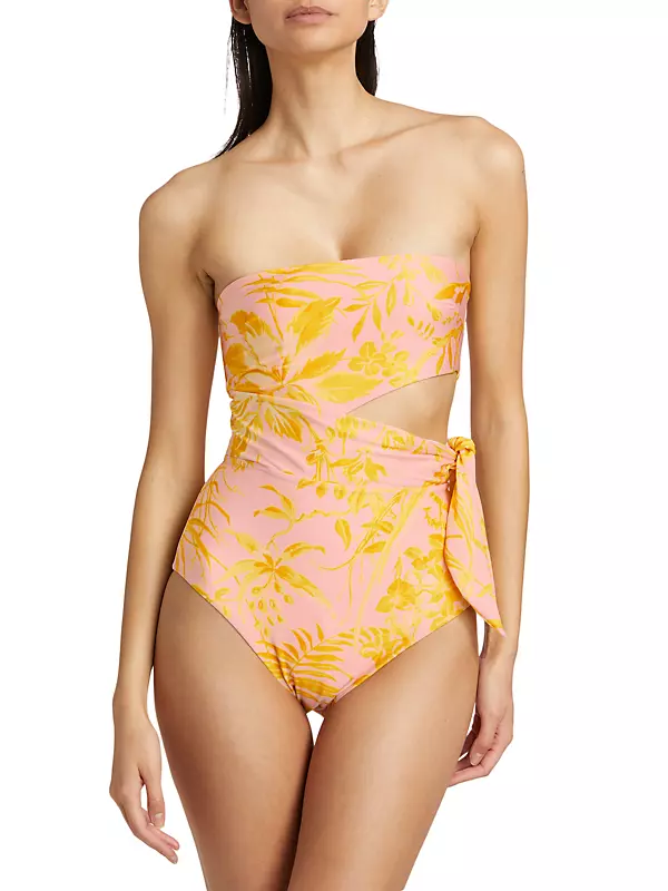 Shop Zimmermann Strapless Tie One-Piece Swimsuit | Saks Shop Zimmermann Strapless Tie One-Piece Swimsuit | Saks