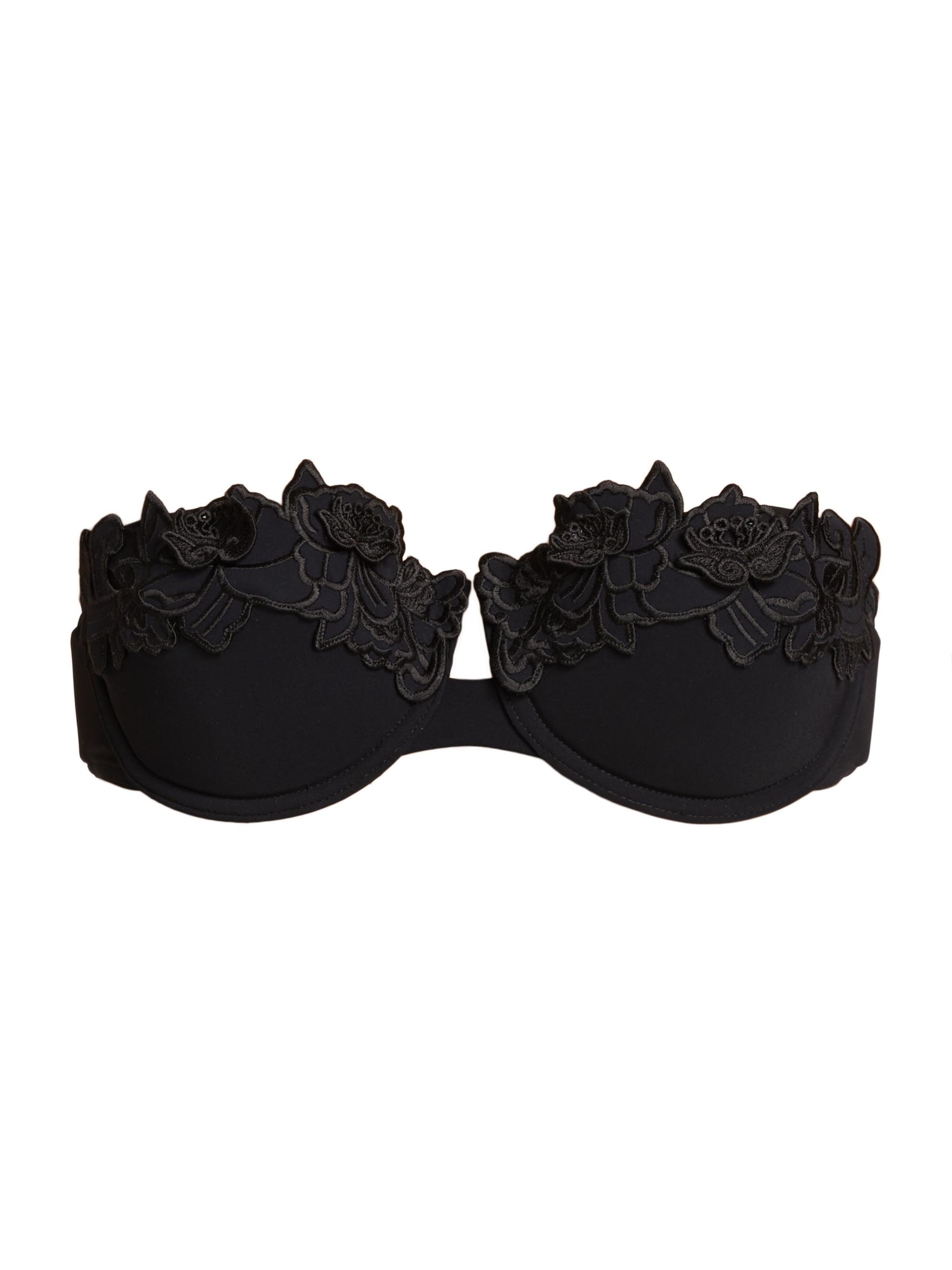 Zimmermann Women's Halliday Embroidered Bikini Top - Noir