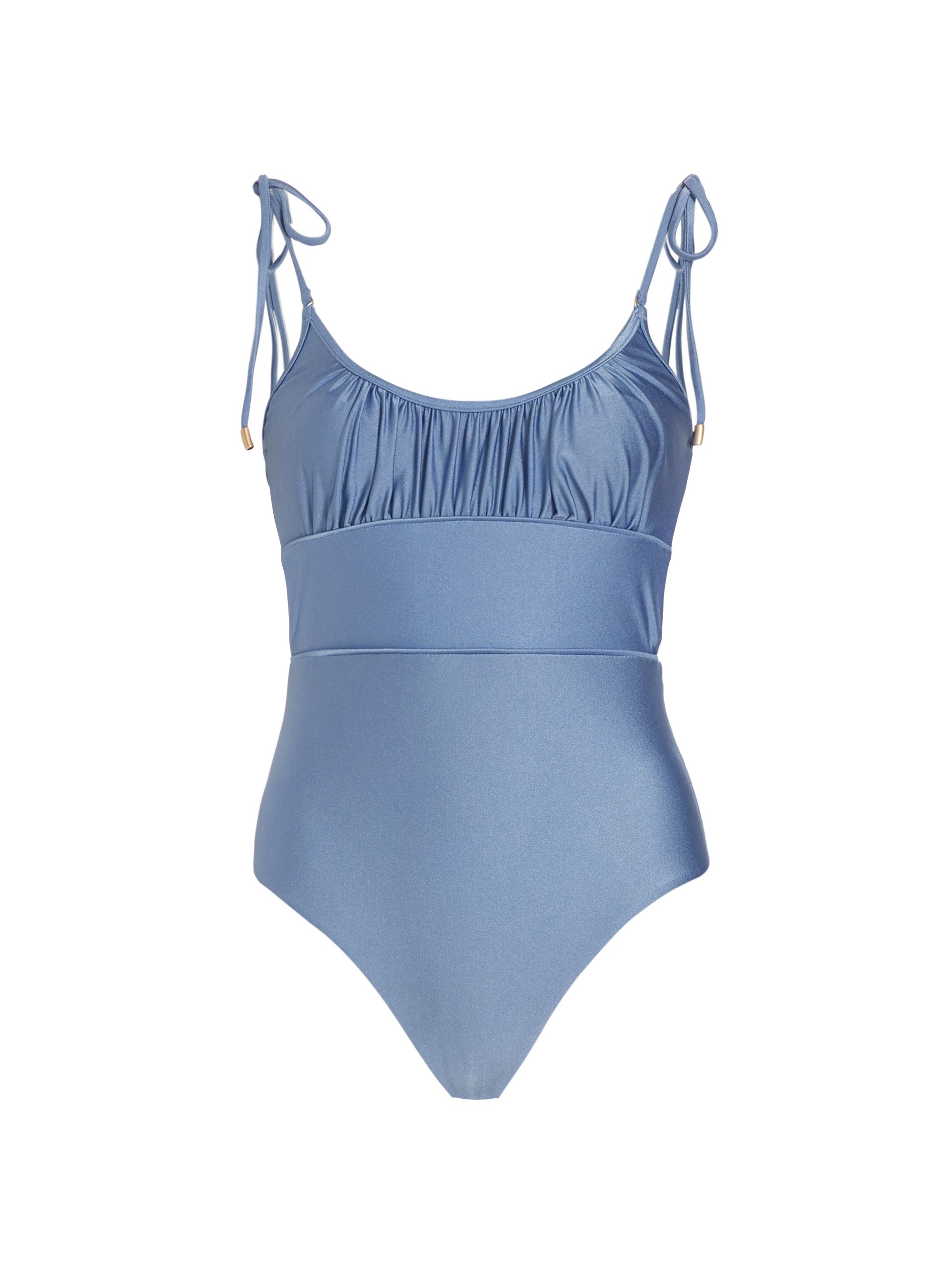 Zimmermann Women's Gathered One-Piece Swimsuit - Dusty Blue