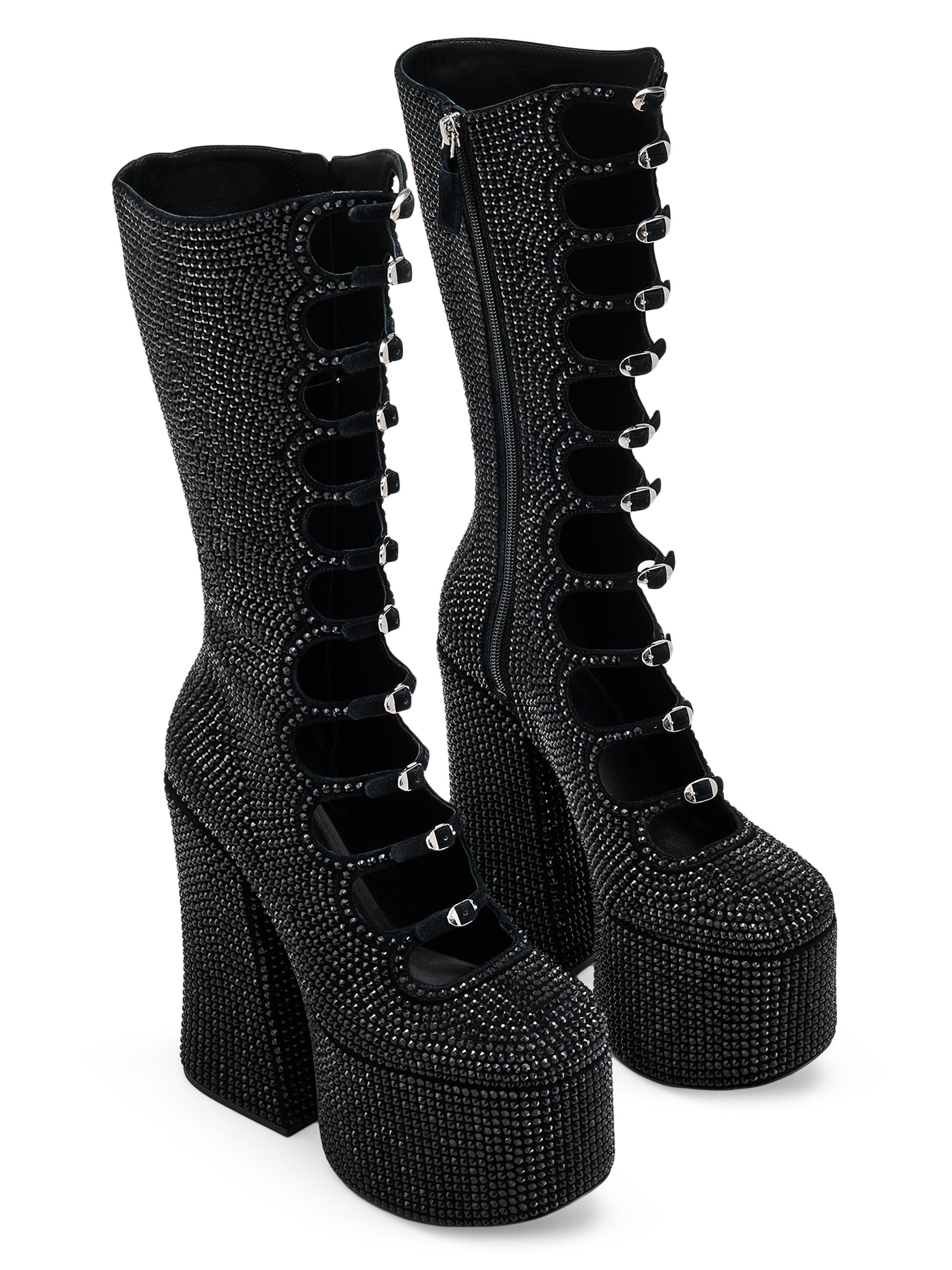 Marc Jacobs Kiki 160MM Crystal-Embellished Suede Boots  display picture 3