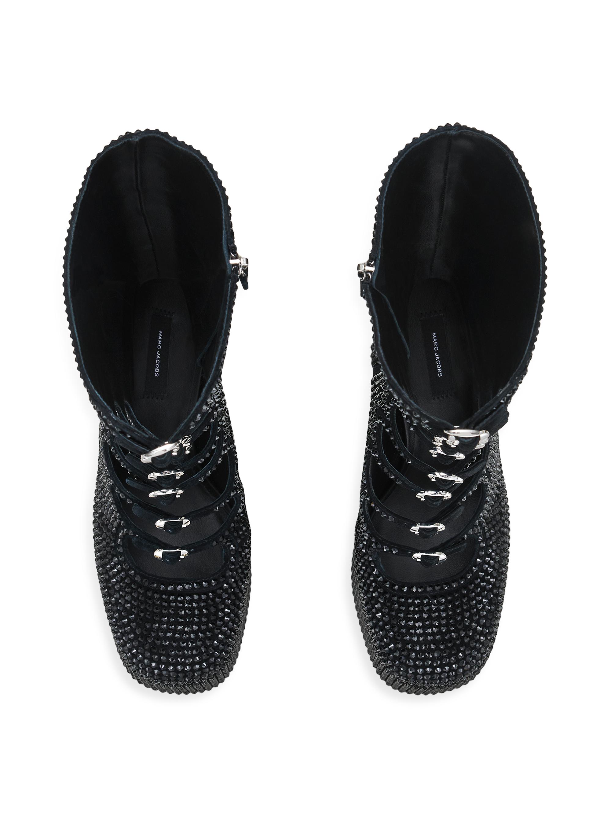 Marc Jacobs Kiki 160MM Crystal-Embellished Suede Boots | Saks