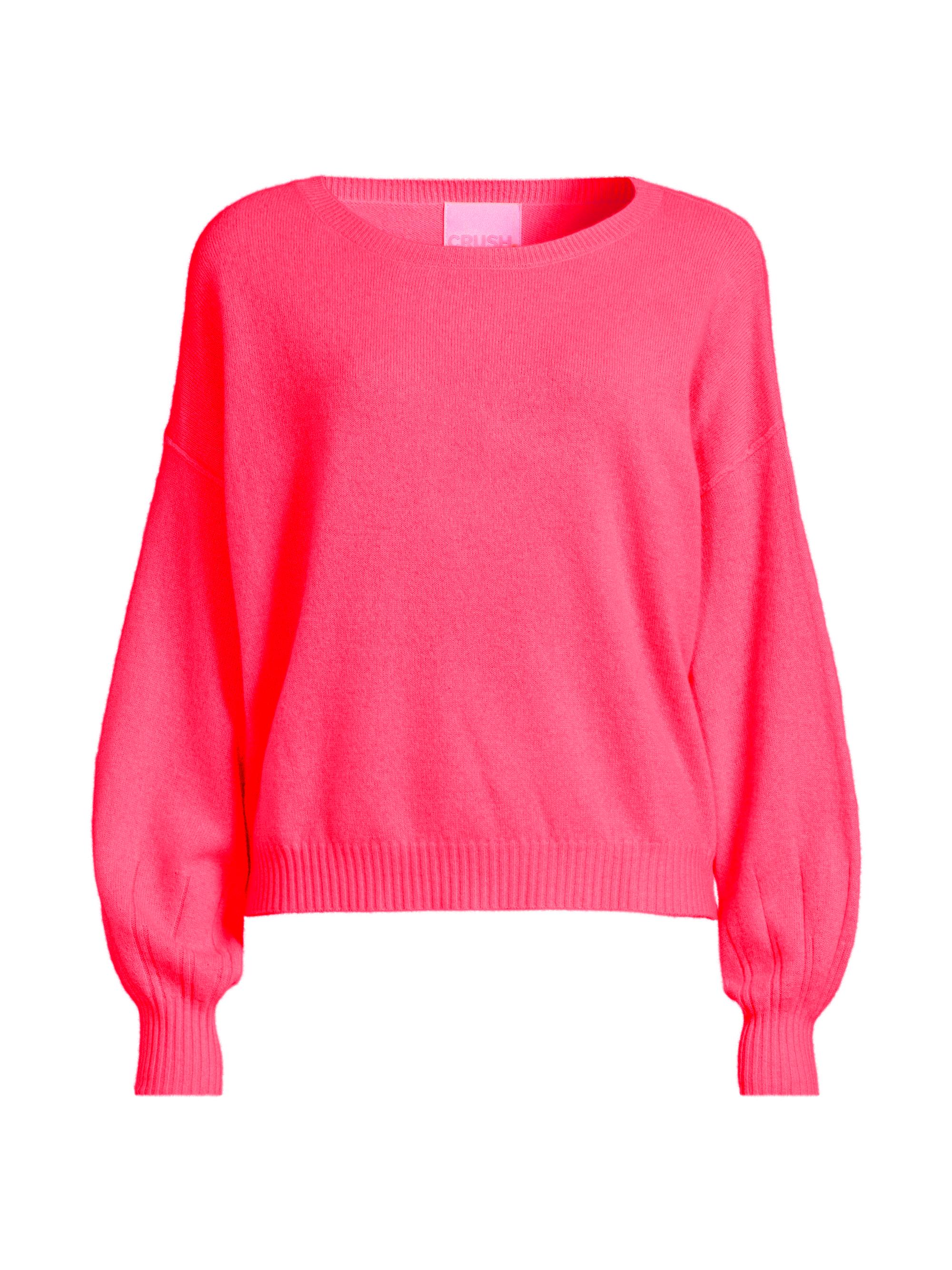 Crush Cashmere Women's Abby Cashmere Balloon Sweater - Pomegranate