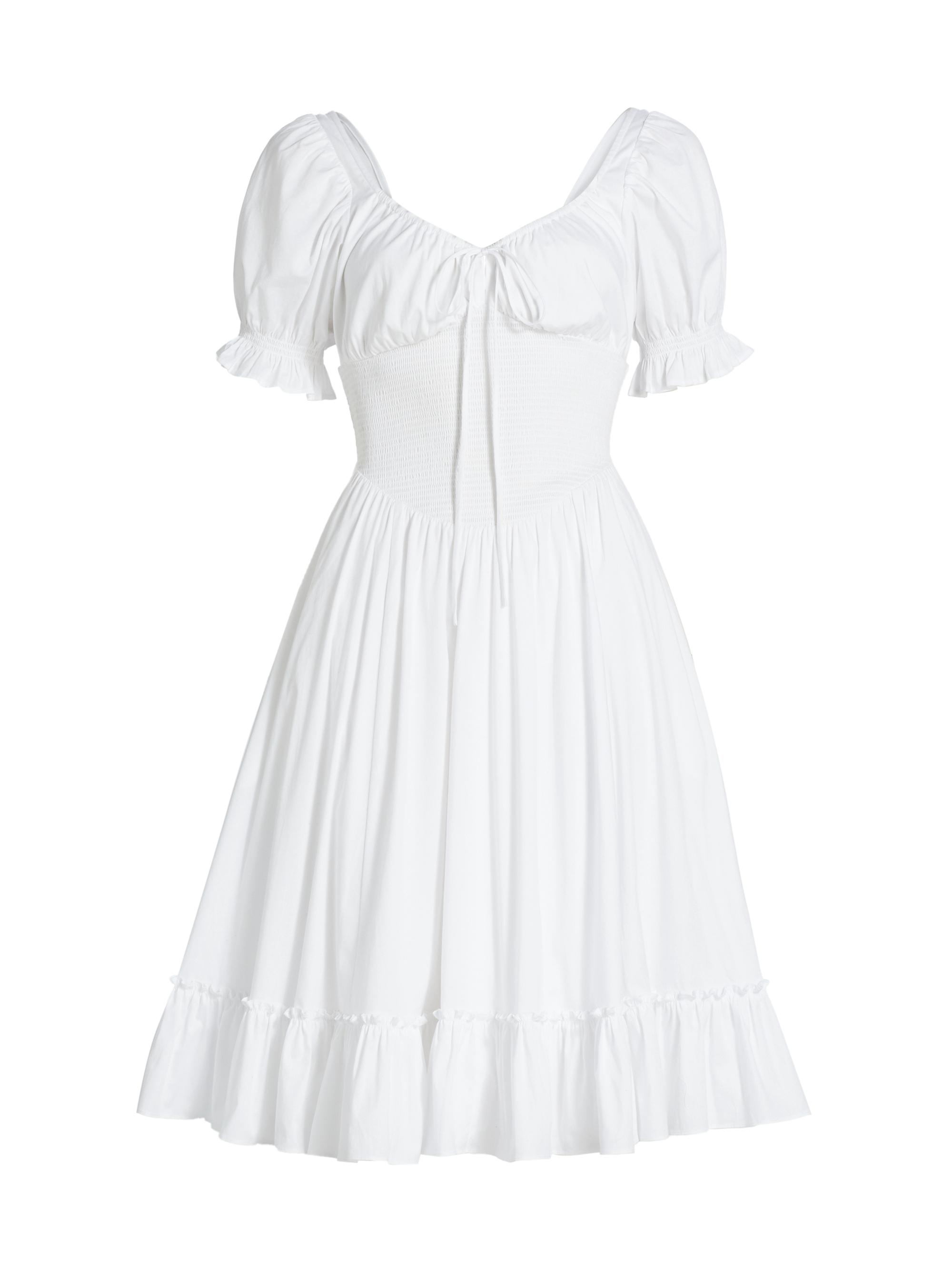Guizio Women's Luciana Cotton Smocked Midi-Dress - White