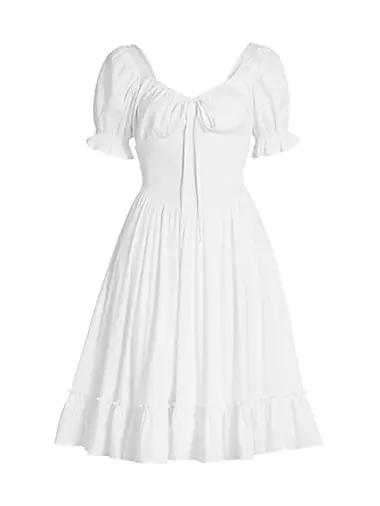 Luciana Cotton Smocked Midi-Dress