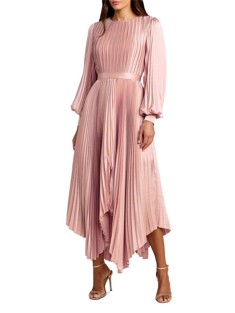 Mac Duggal Women's Ieena Pleated Midi-dress In Pink