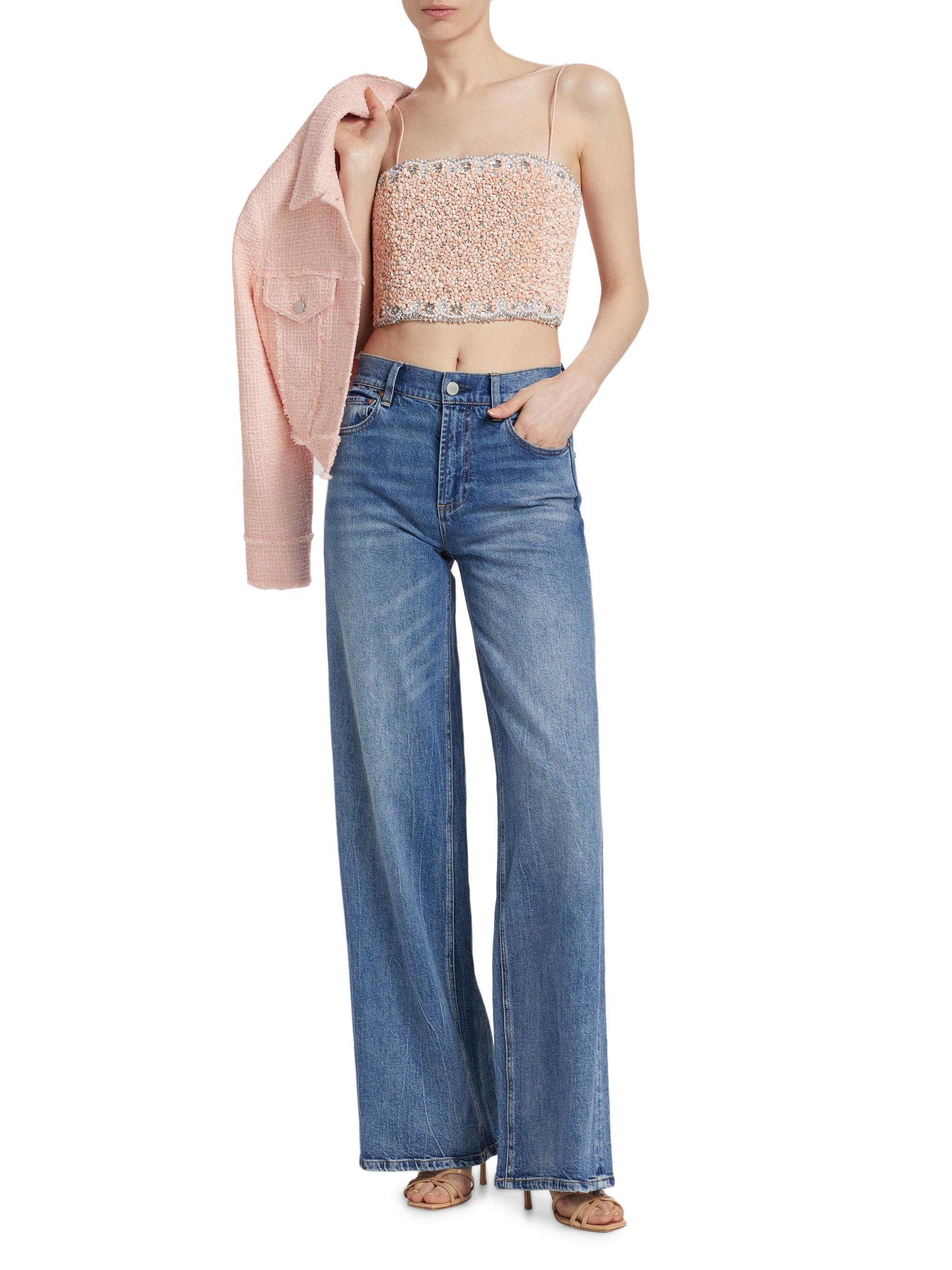 Alice + Olivia Ceresi Crystal-Embellished Crop Top | Saks