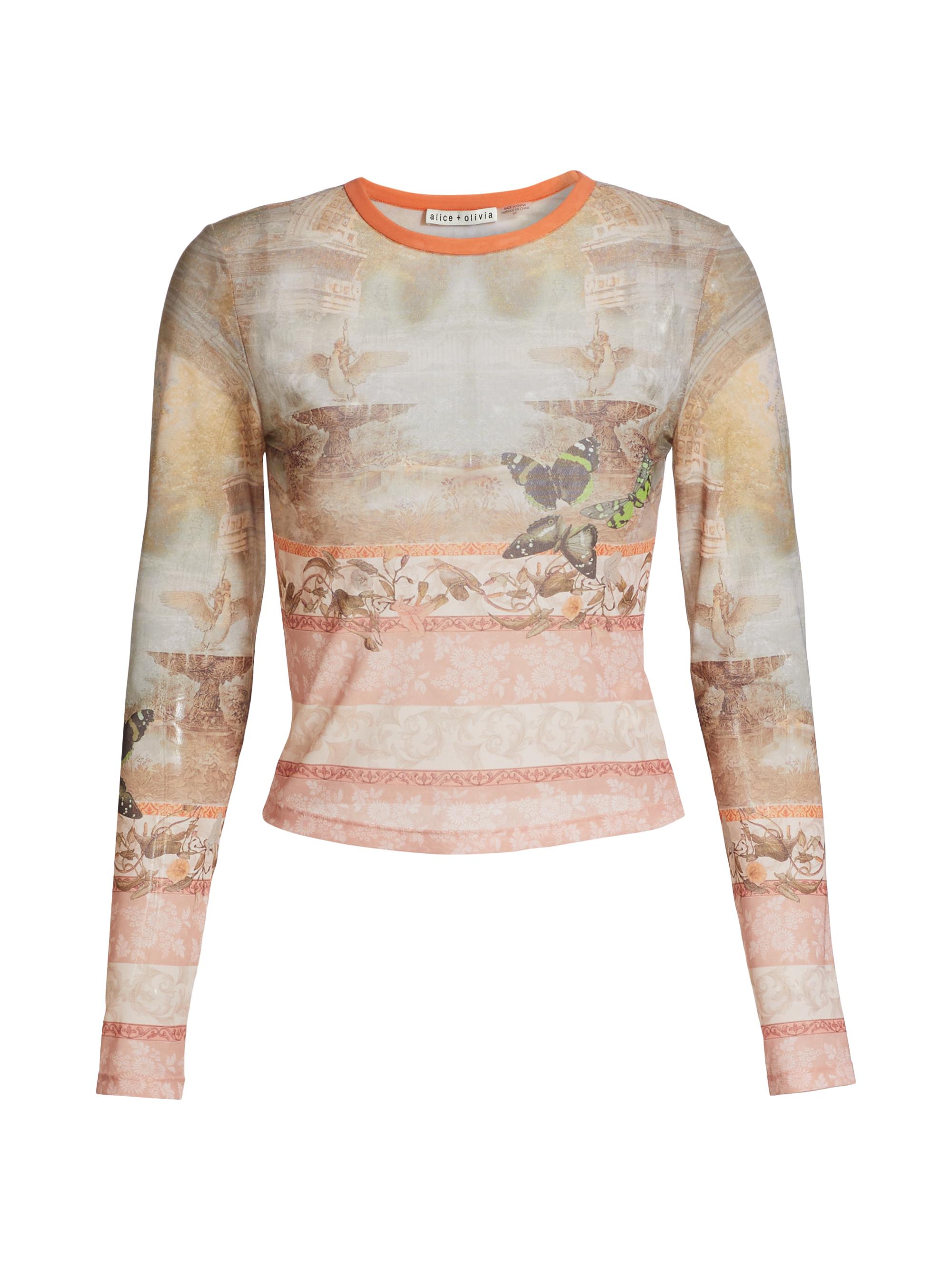 Alice + Olivia Delaina Versailles Mesh Top | Saks Fifth Avenue