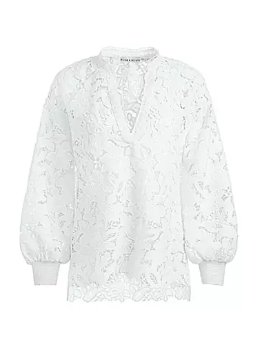 Aislyn Corded Voile Lace Blouse