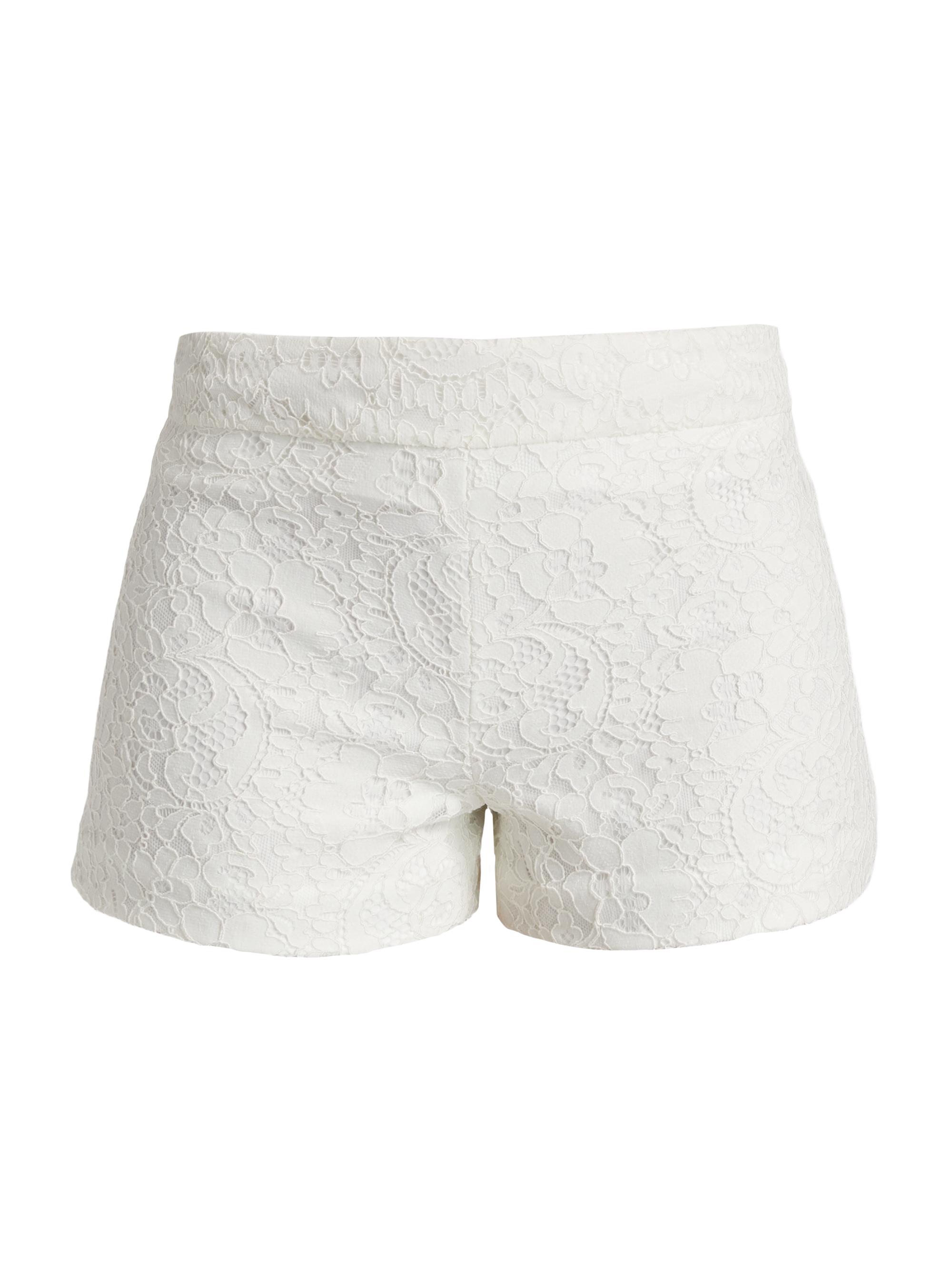 Alice + Olivia Women's Dunn Lace Mid-Rise Shorts - Off White