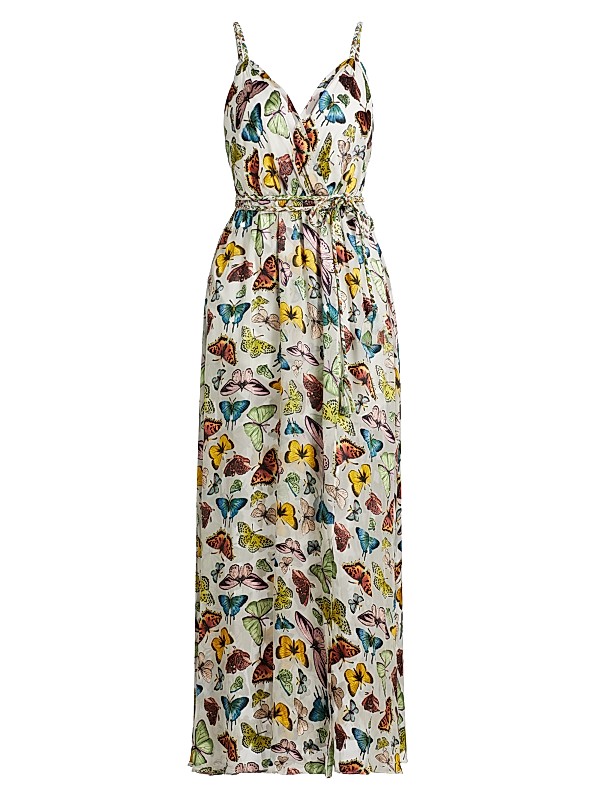 Floral Butterfly Prints White Strappy Dress Floral Butterfly Prints White Strappy Dress