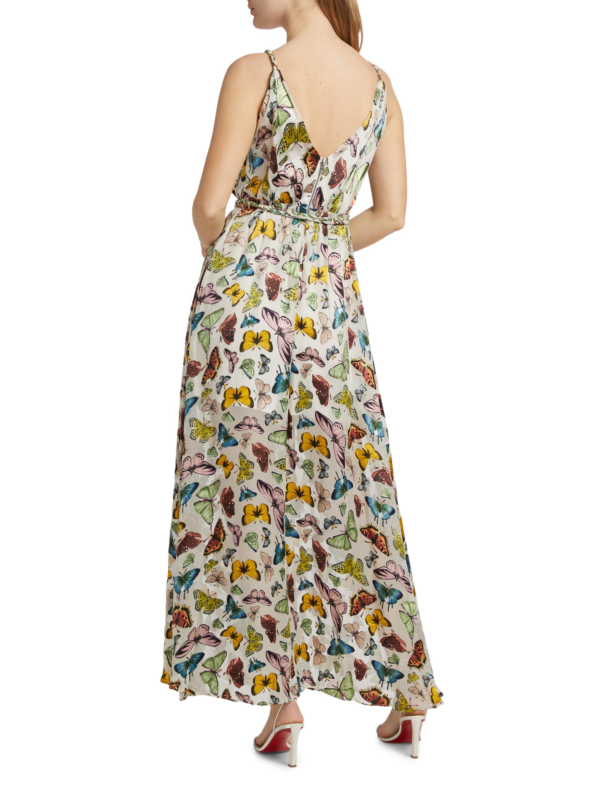 Alice + Olivia Samantha Butterfly Braided-Strap Maxi Dress