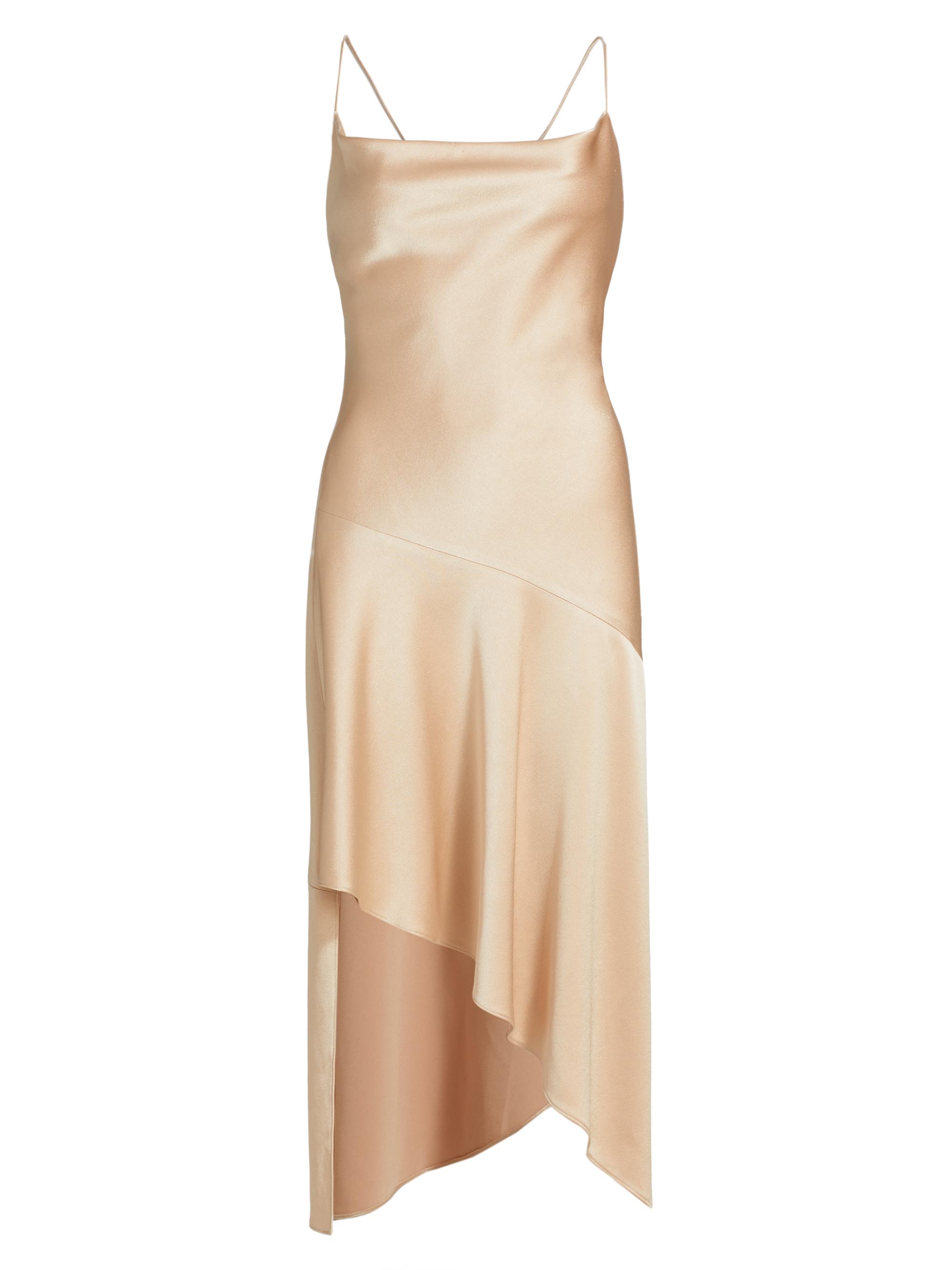 Alice + Olivia Women's Harmony Satin Asymmetric Midi-Dress - Almond