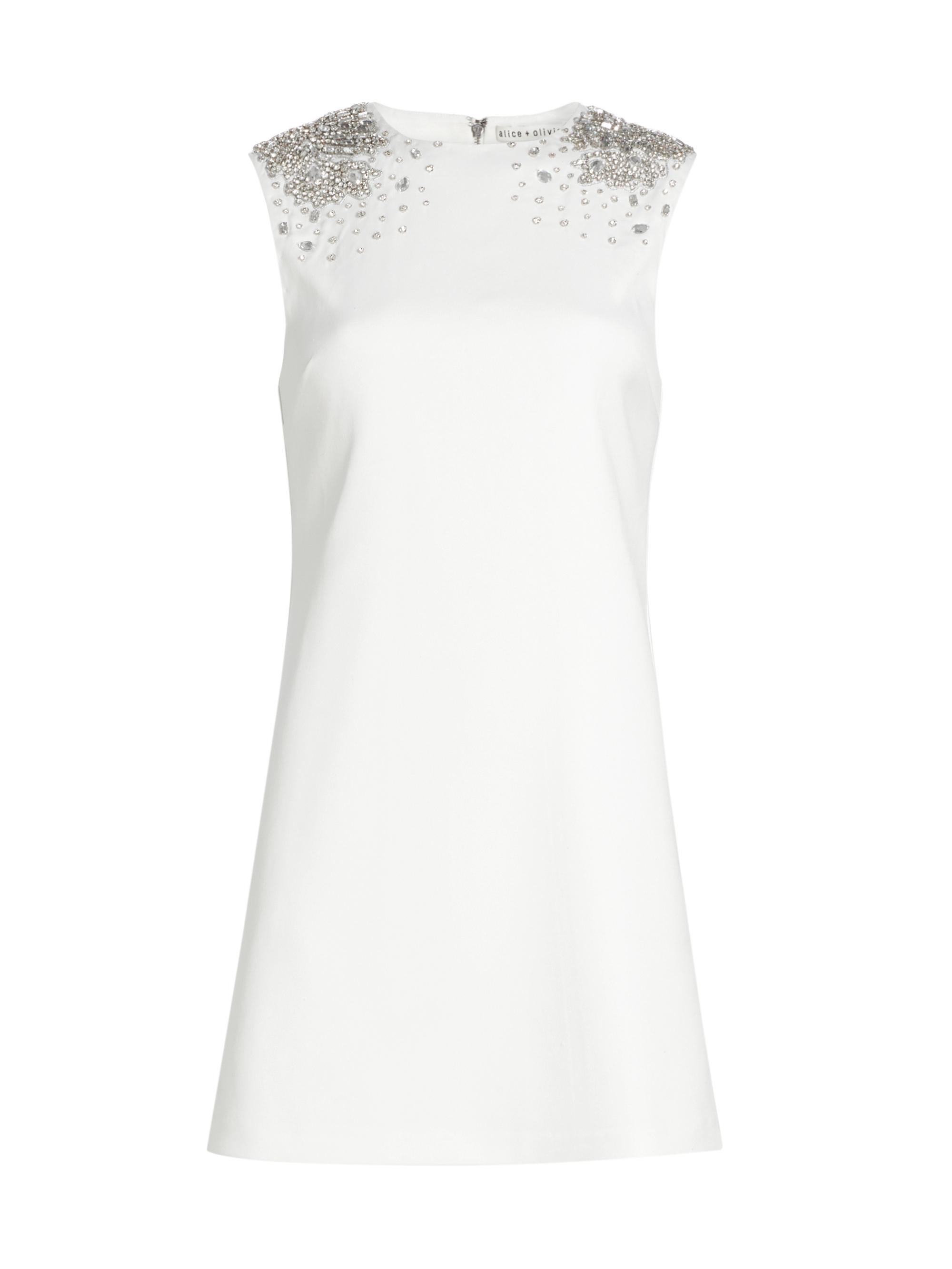 Alice + Olivia Women's Almira Embellished Minidress - Off White
