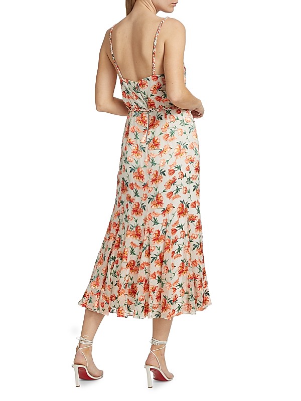 Shop Alice + Olivia Lissa Floral Cowl Midi-Dress | Saks Shop Alice + Olivia Lissa Floral Cowl Midi-Dress | Saks