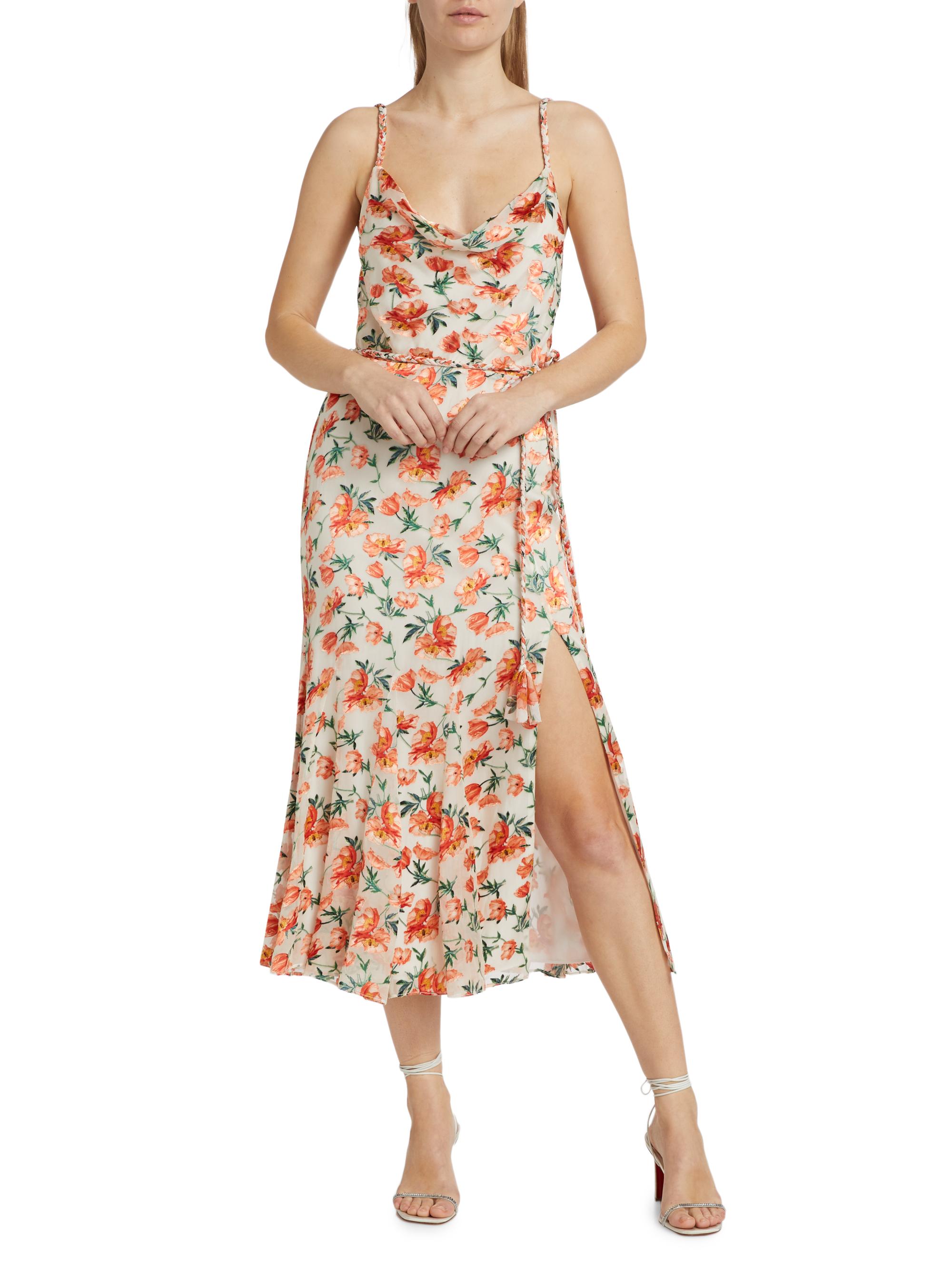 Alice + Olivia Lissa Floral Cowl Midi-Dress | Saks Fifth Avenue