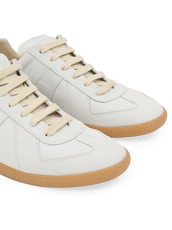 Shop Maison Margiela Replica Contrast-Trim Leather Low-Top Shop Maison Margiela Replica Contrast-Trim Leather Low-Top