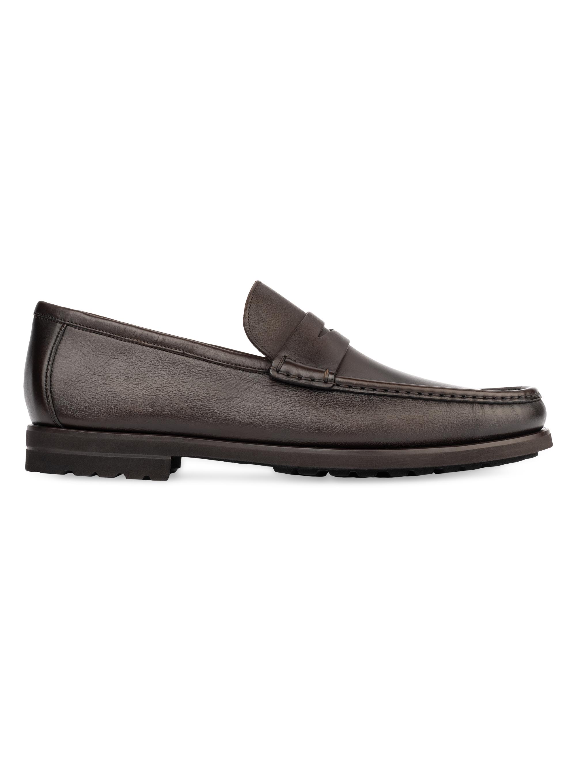 To Boot New York Men's Belfast Leather Penny Loafers - Dark Brown