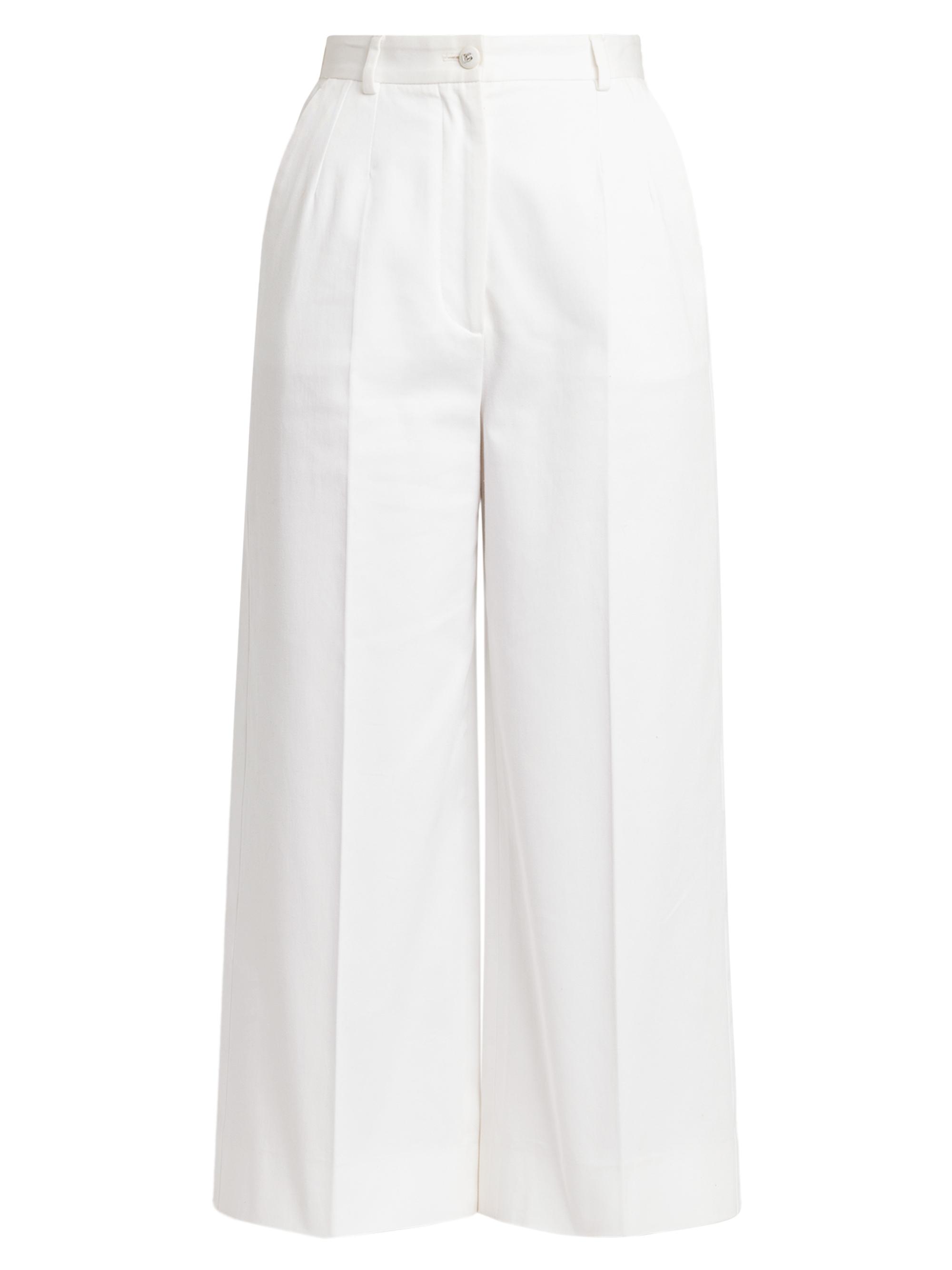 Dolce & Gabbana Women's Cotton Gabardine Cropped Pants - Bianco Ottico