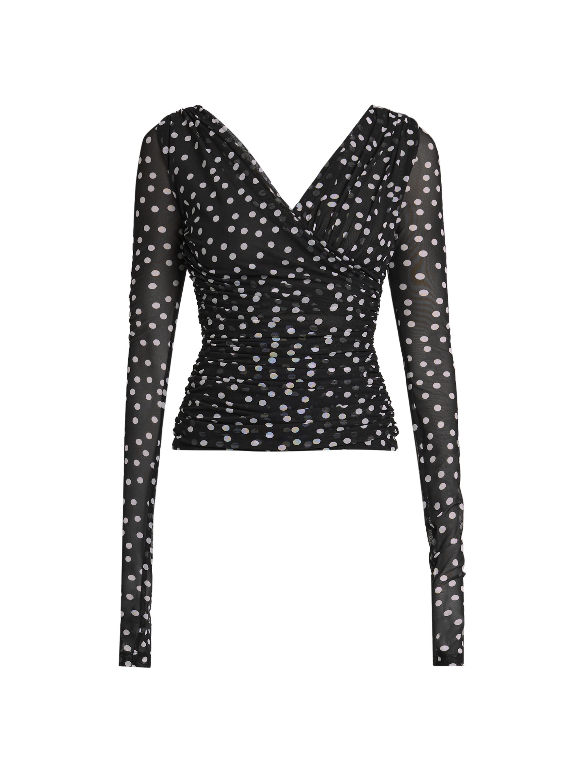 Dolce & Gabbana Women's Polka-Dot Tulle Top - Nero