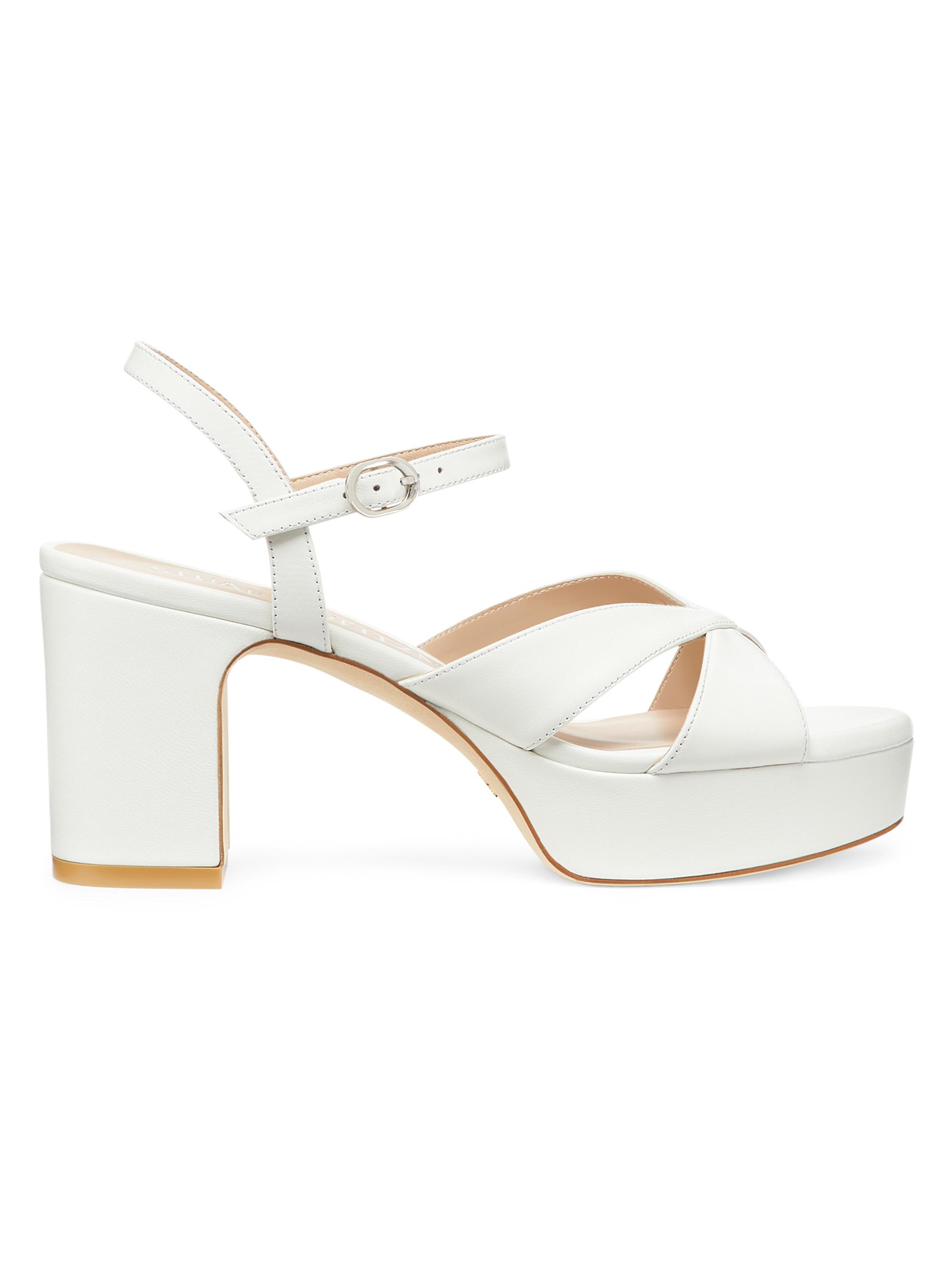 Stuart Weitzman Women's Carmen Midi 75MM Platform Sandals - White