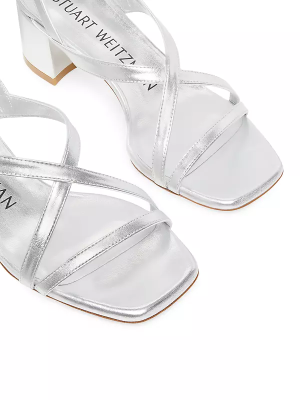 Shop Stuart Weitzman Oasis 50MM Metallic Leather Sandals Shop Stuart Weitzman Oasis 50MM Metallic Leather Sandals