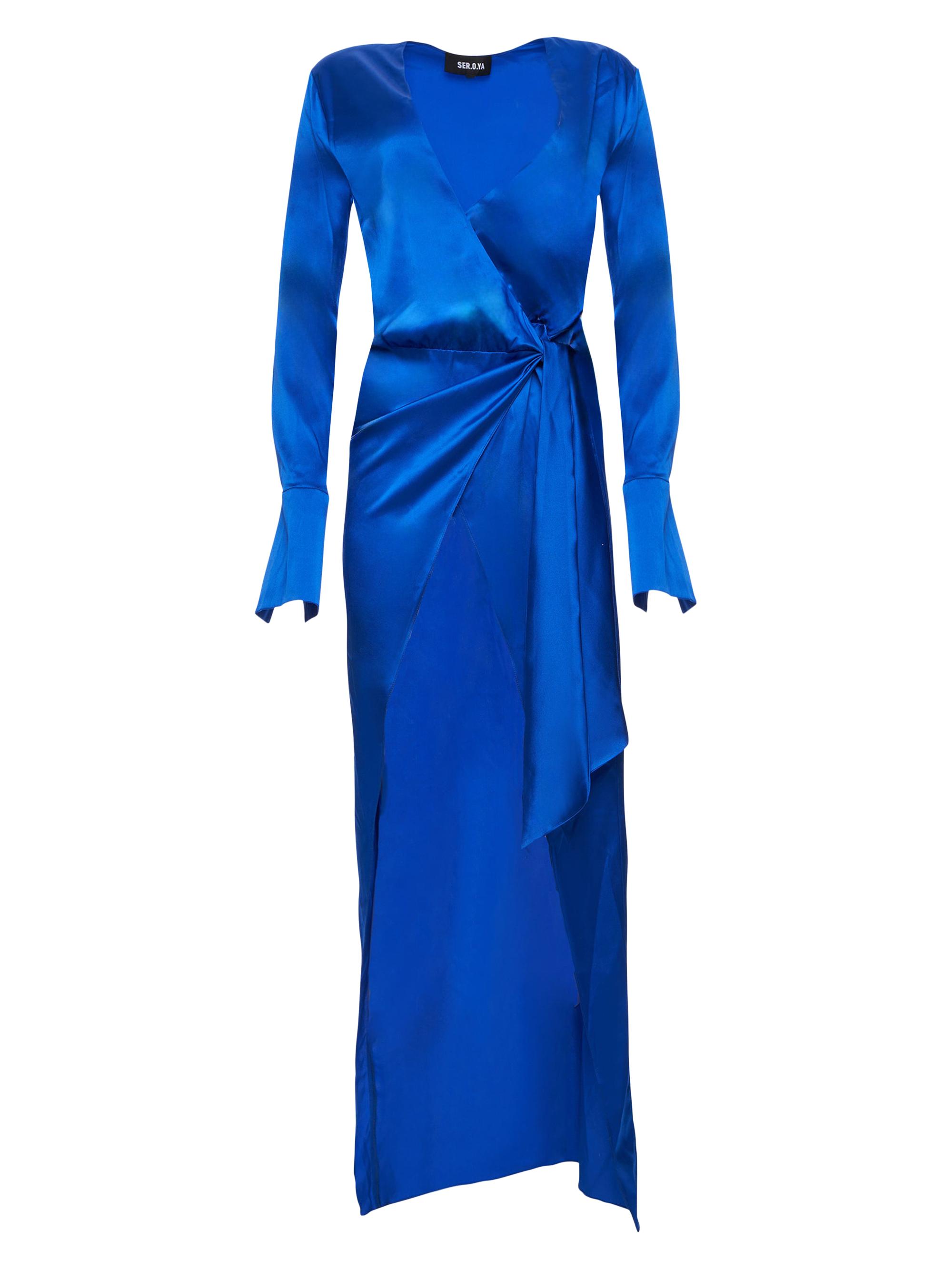Ser.o.ya Women's Dianie Silk Long Sleeve Gown - Royal Blue