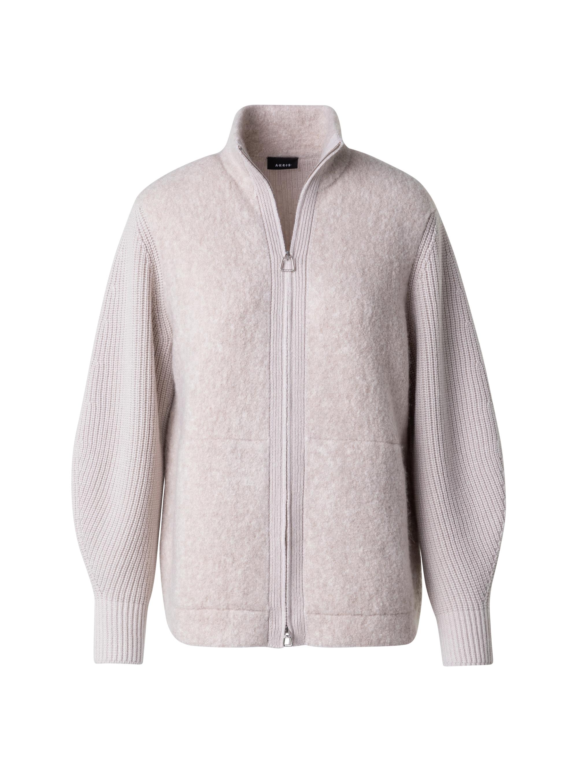 Akris Women's Cashmere-Silk Bouclé Zip Jacket - Greige