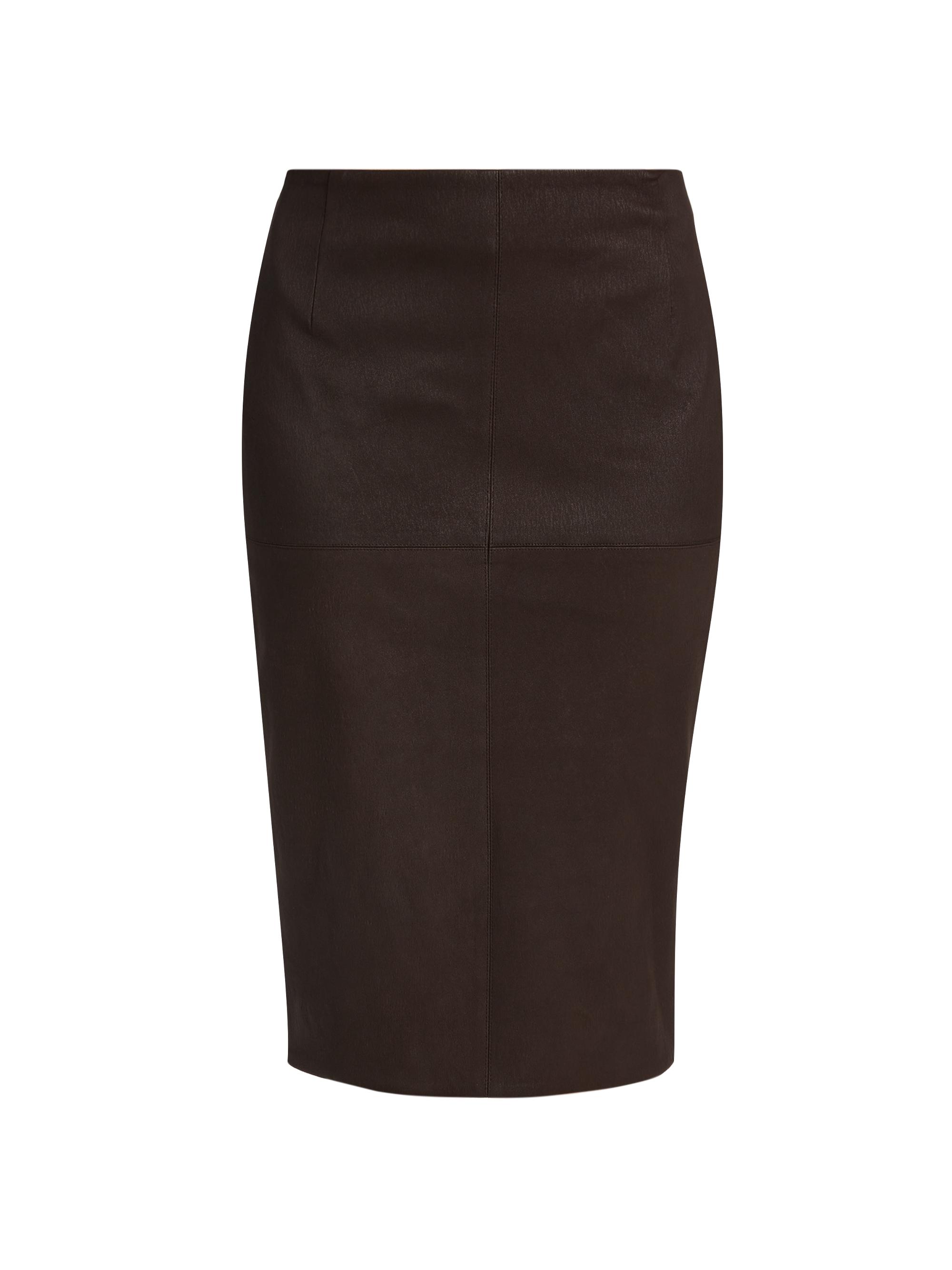 Akris Women's Leather Pencil Skirt - Mocca