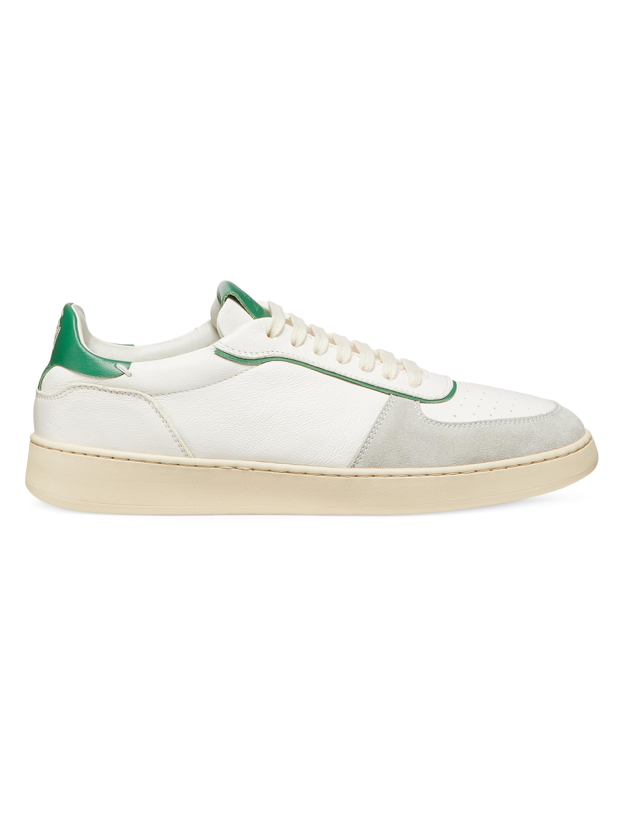 Stuart Weitzman Women's Derby Leather & Suede Low-Top Sneakers - Light Grey White Green
