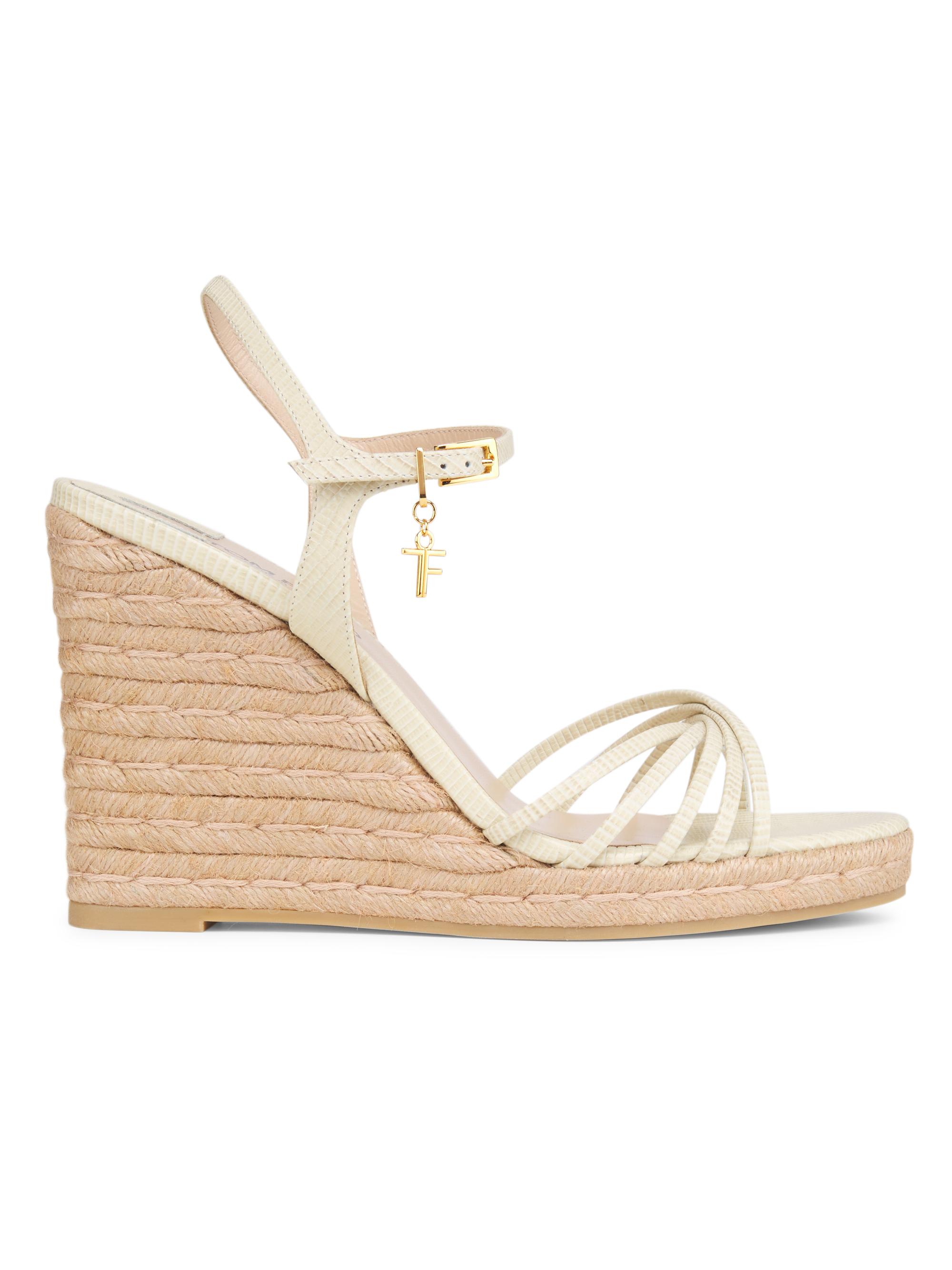 TOM FORD Women's 85MM Lizard-Embossed Leather Wedge Sandals -