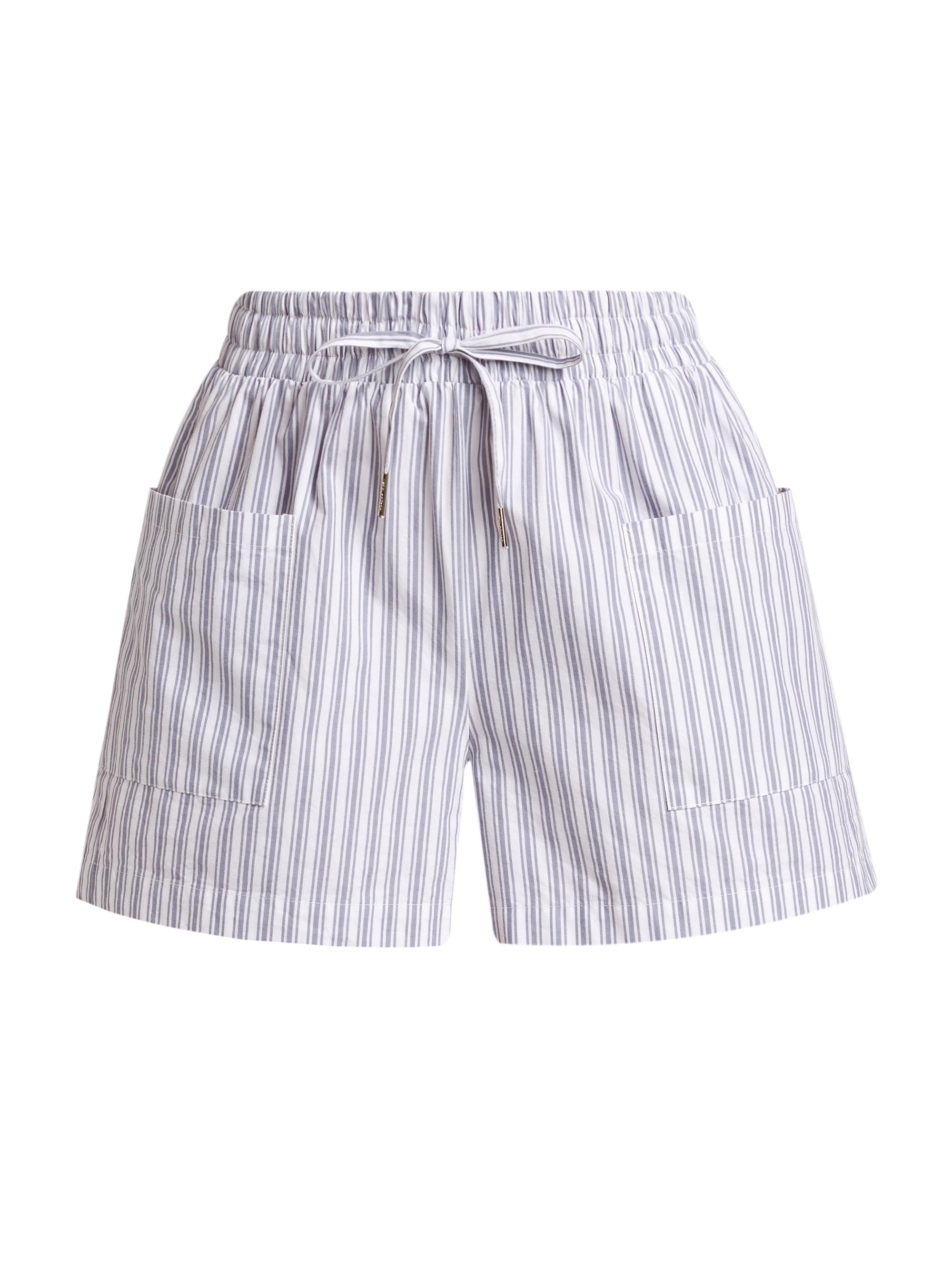 Stellae Dux Women's Soft Striped Cotton Shorts - Stripe