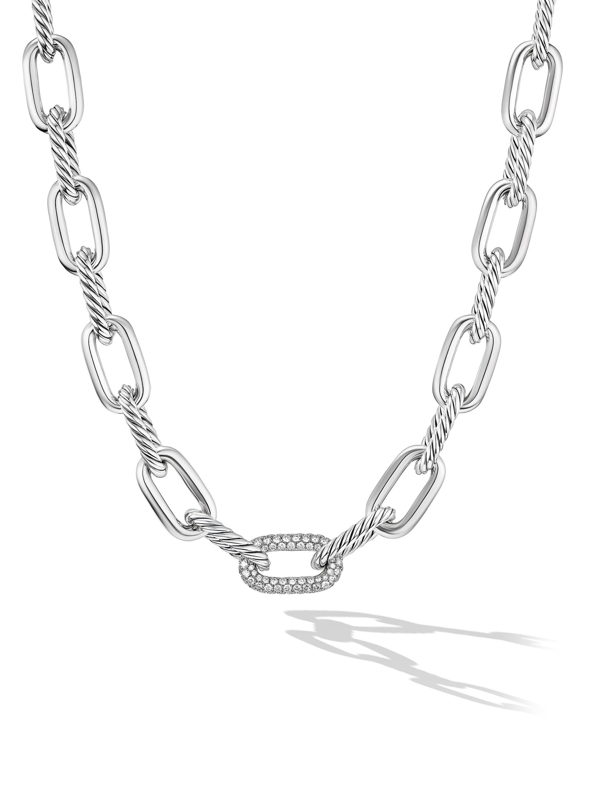 David Yurman Women's DY Madison Chain Necklace in Sterling Silver with Diamonds - Diamond