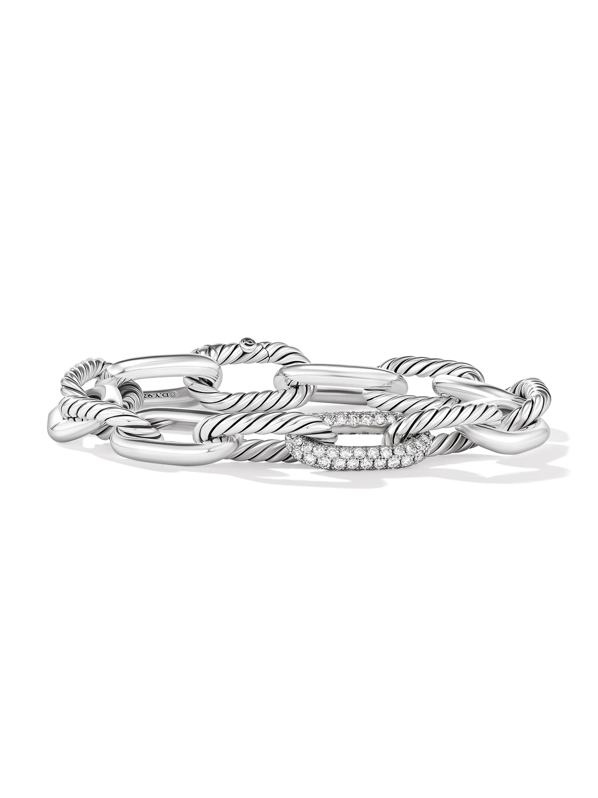 David Yurman Women's DY Madison Chain Bracelet in Sterling Silver - Diamond