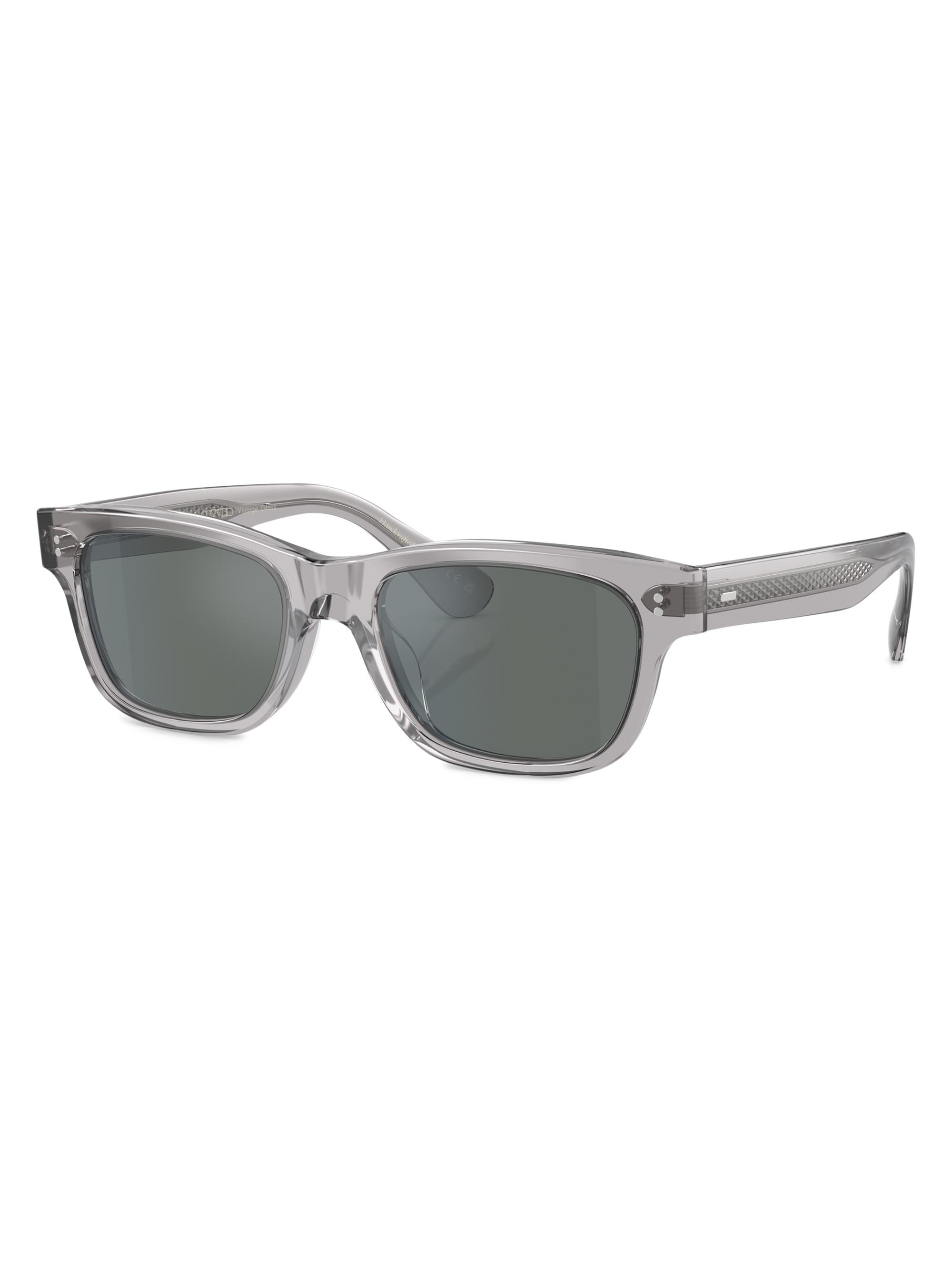 Oliver Peoples Men's Rosson Sun 53MM Pillow Sunglasses - Transparent Grey Grey