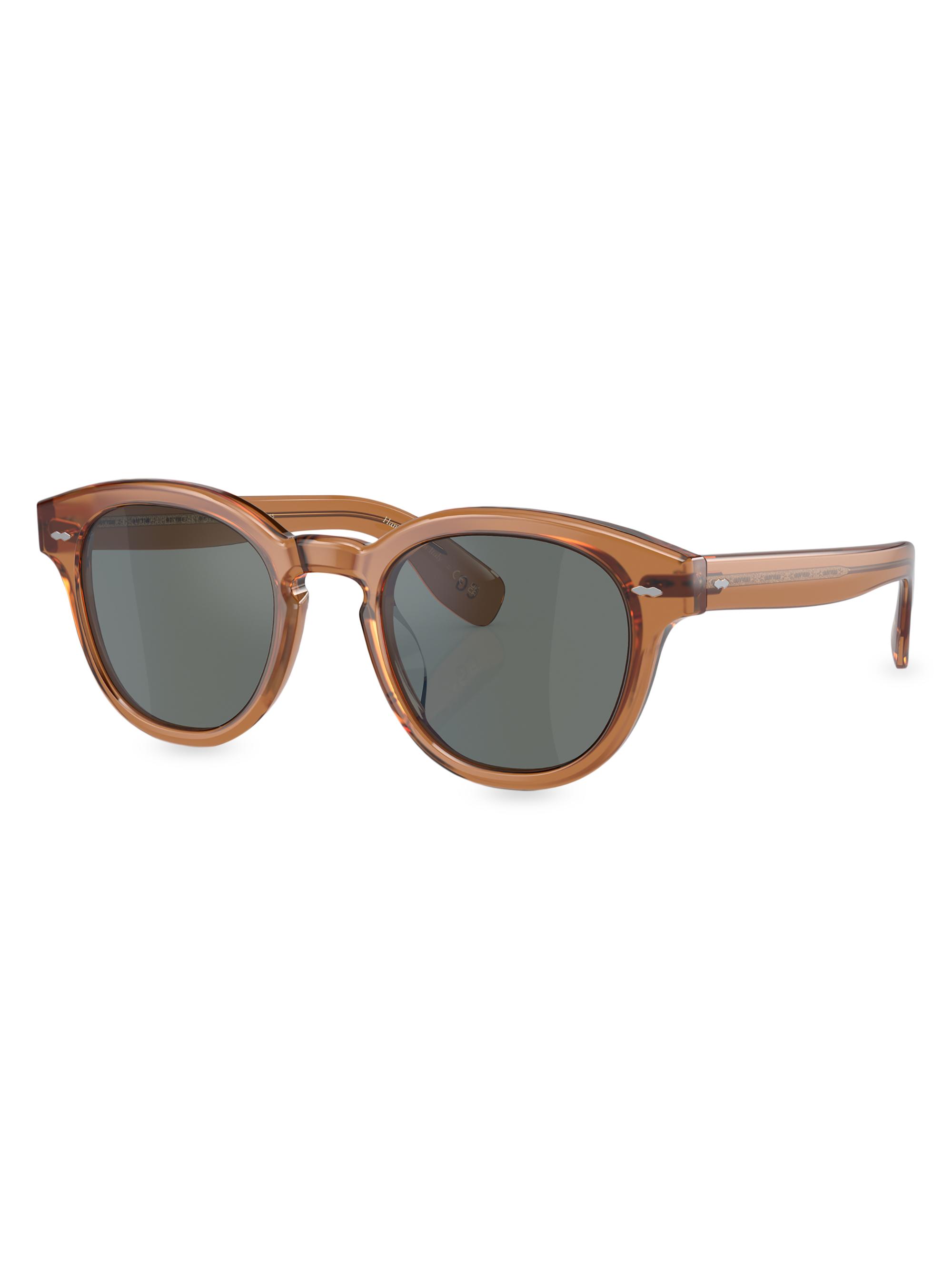 Oliver Peoples Men's Cary Grant 50MM Pillow Sunglasses - Transparent Grey Teal Orange