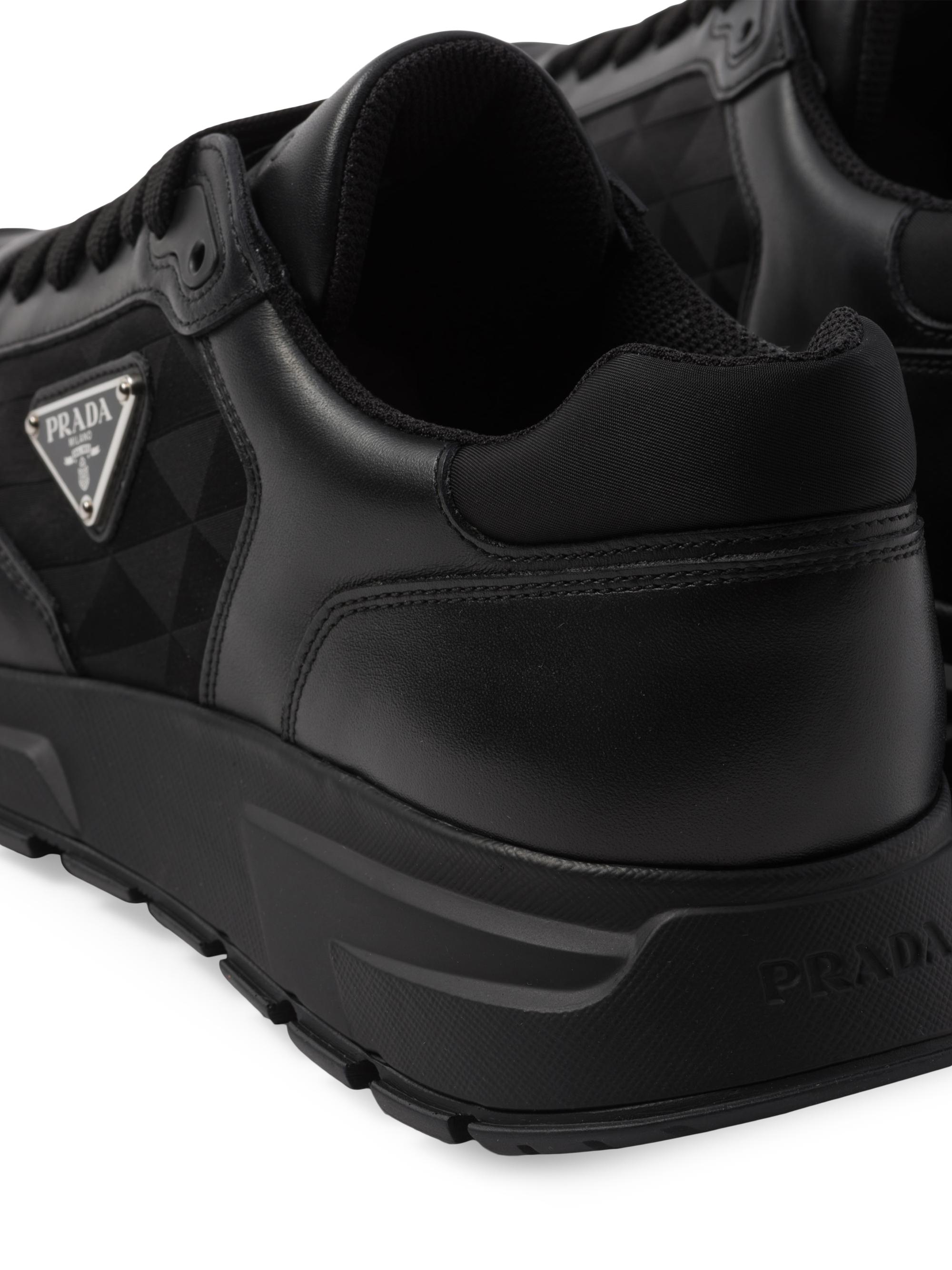 Prada Leather and Re-Nylon High-Top Sneakers | Saks Fifth Avenue