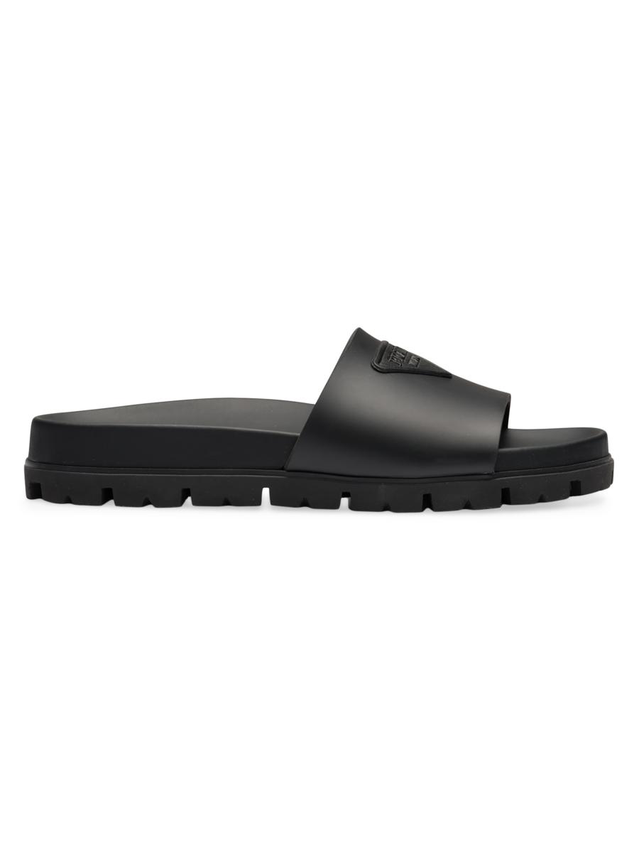 サンダル Prada Rubber Slides Black Prada Rubber Slides | Saks Fifth Avenue