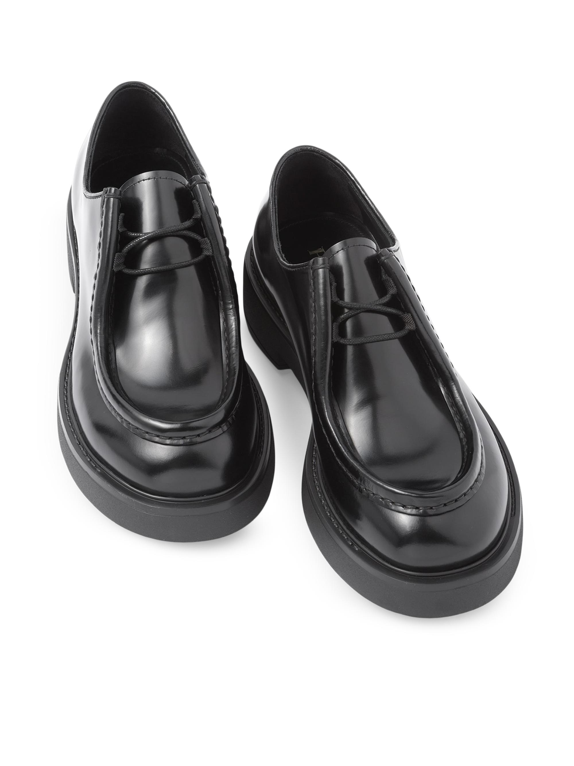 Shop Prada Diapason Opaque Brushed Leather Lace-Up Shoes | Saks 