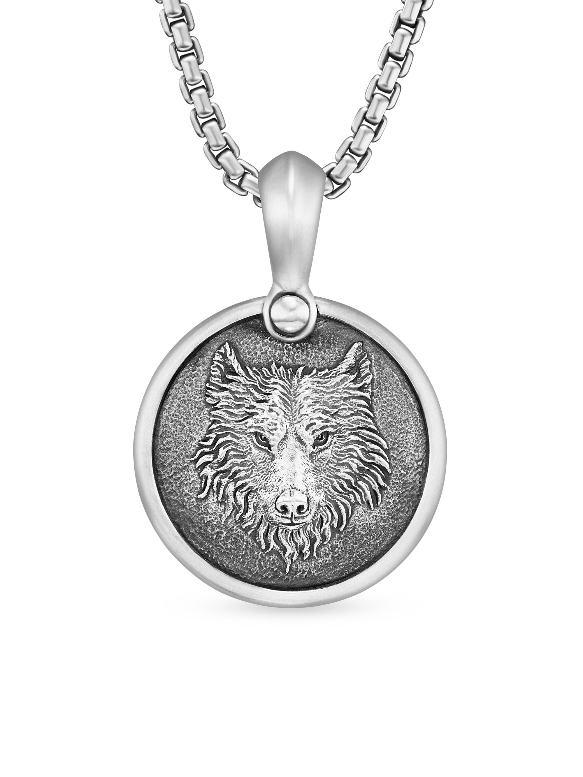 David Yurman Men's Petrvs Wolf Amulet in Sterling Silver - Silver