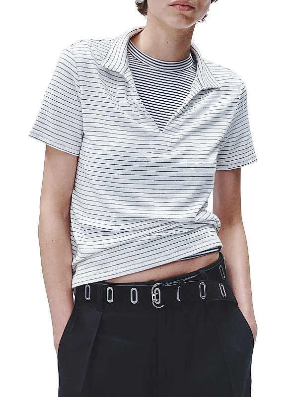 Shop rag & bone Striped Knit Polo Top | Saks Fifth Avenue Shop rag & bone Striped Knit Polo Top | Saks Fifth Avenue