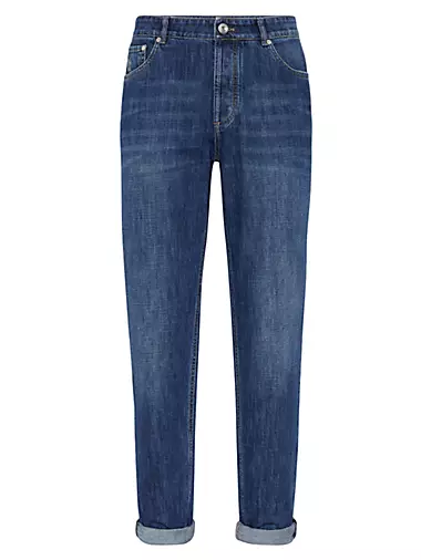 Lightweight Denim Traditional Fit Five Pocket Trousers