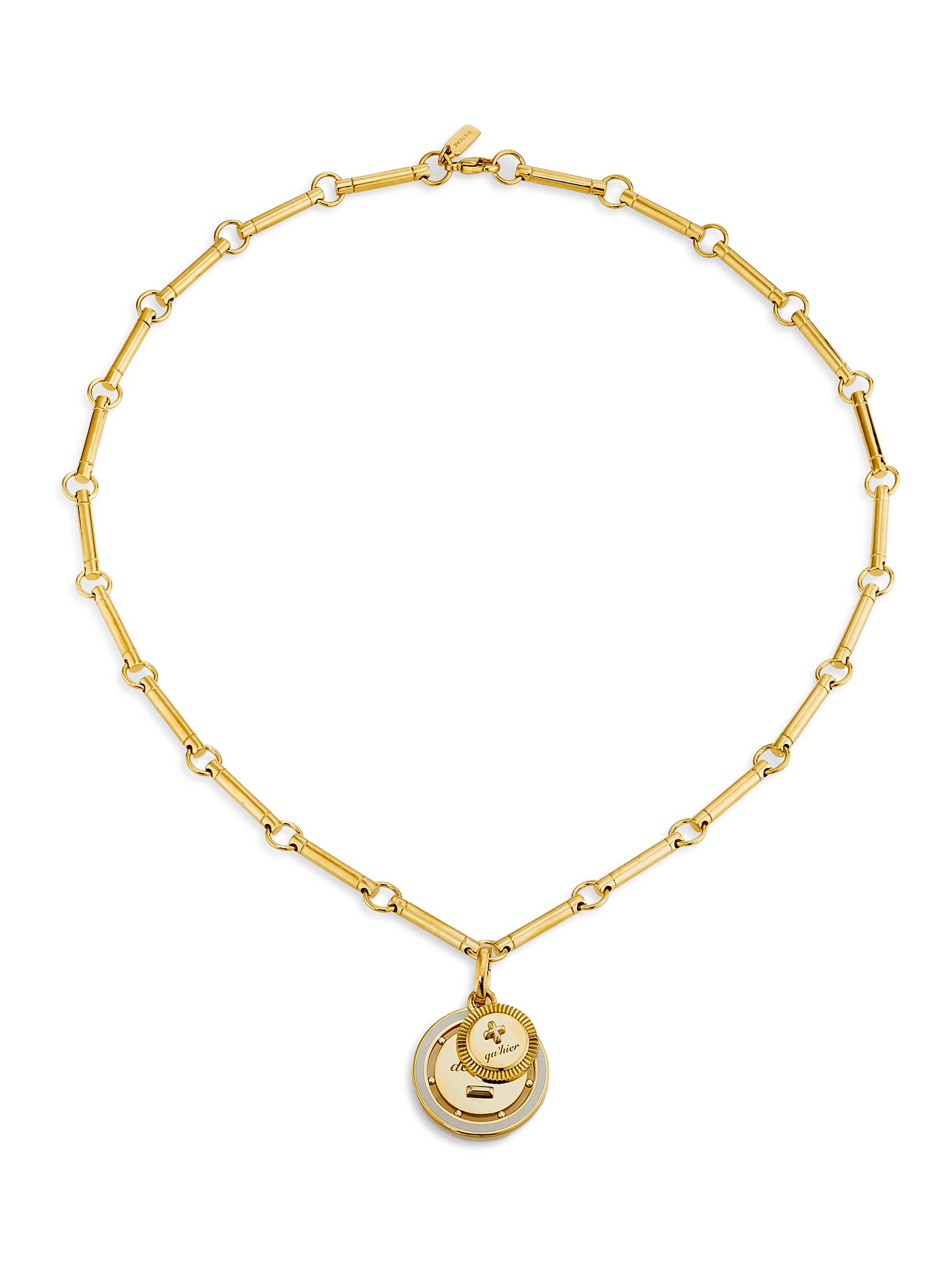 Foundrae Women's Ever Growing - Vivacity: Element Chain Couplet 18K Yellow Gold & Ceramic Pendant Necklace - Yellow Gold