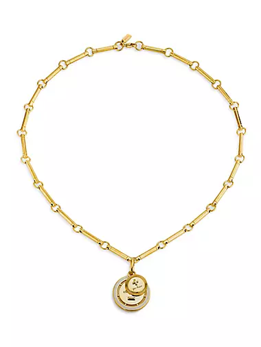 Ever Growing - Vivacity : Element Chain Couplet 18K Yellow Gold & Ceramic Pendant Necklace