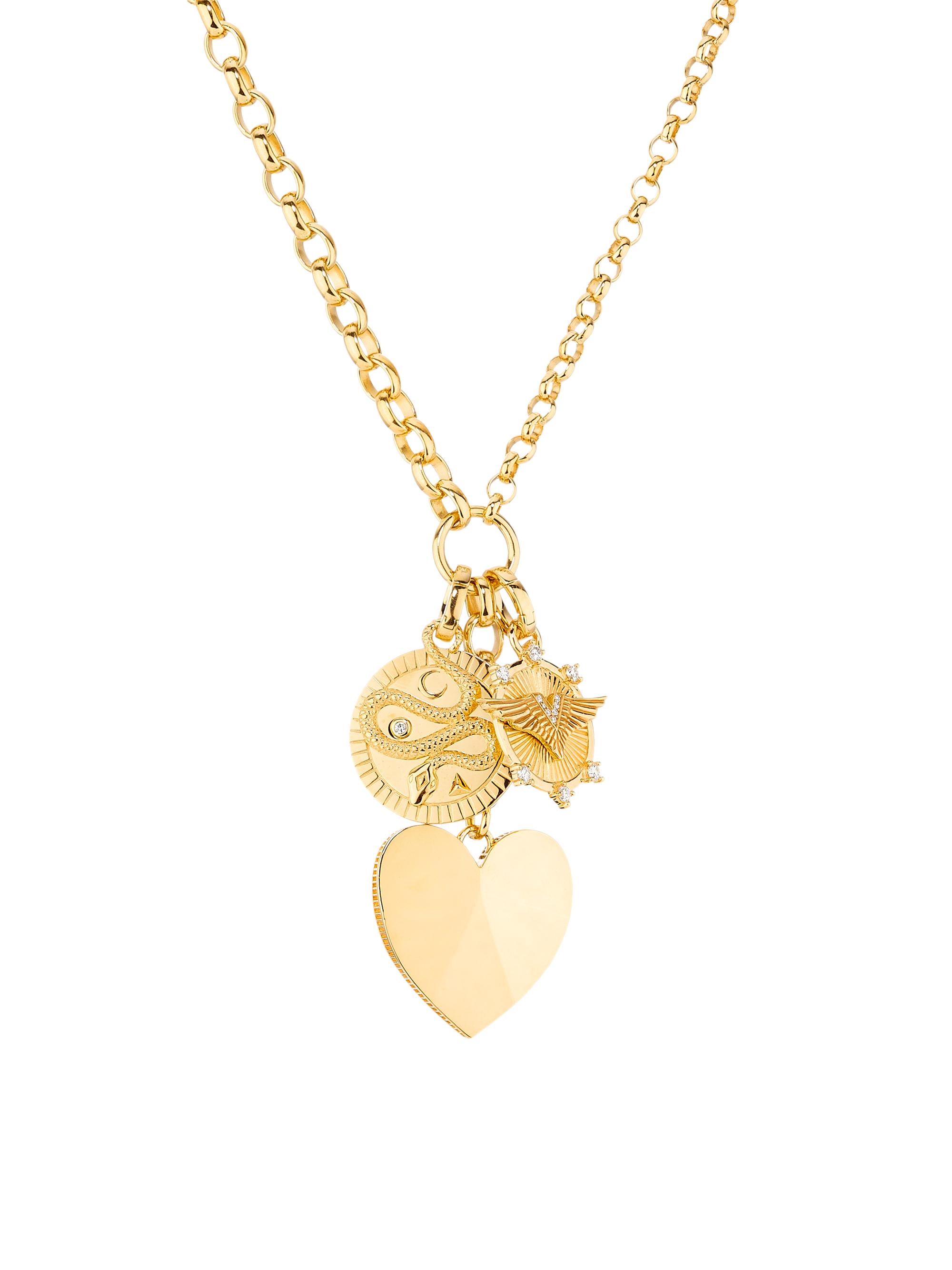 Foundrae Women's Wholeness & Vivacity 18K Yellow Gold & 0.028 TCW Diamond Triple Pendant Necklace - Yellow Gold