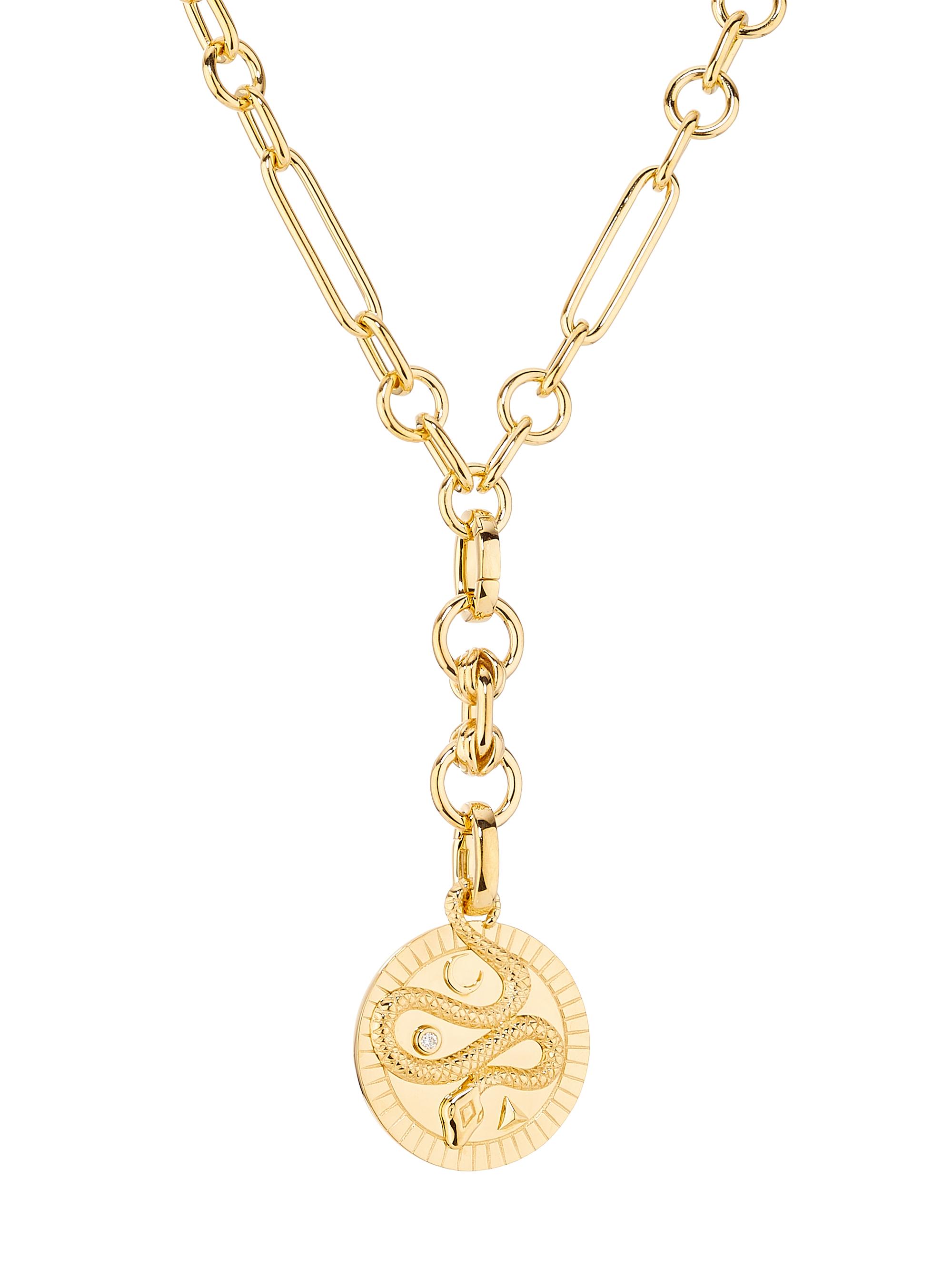 Foundrae Women's Wholeness 18K Yellow Gold & 0.005 TCW Diamond Snake Medallion Necklace - Yellow Gold